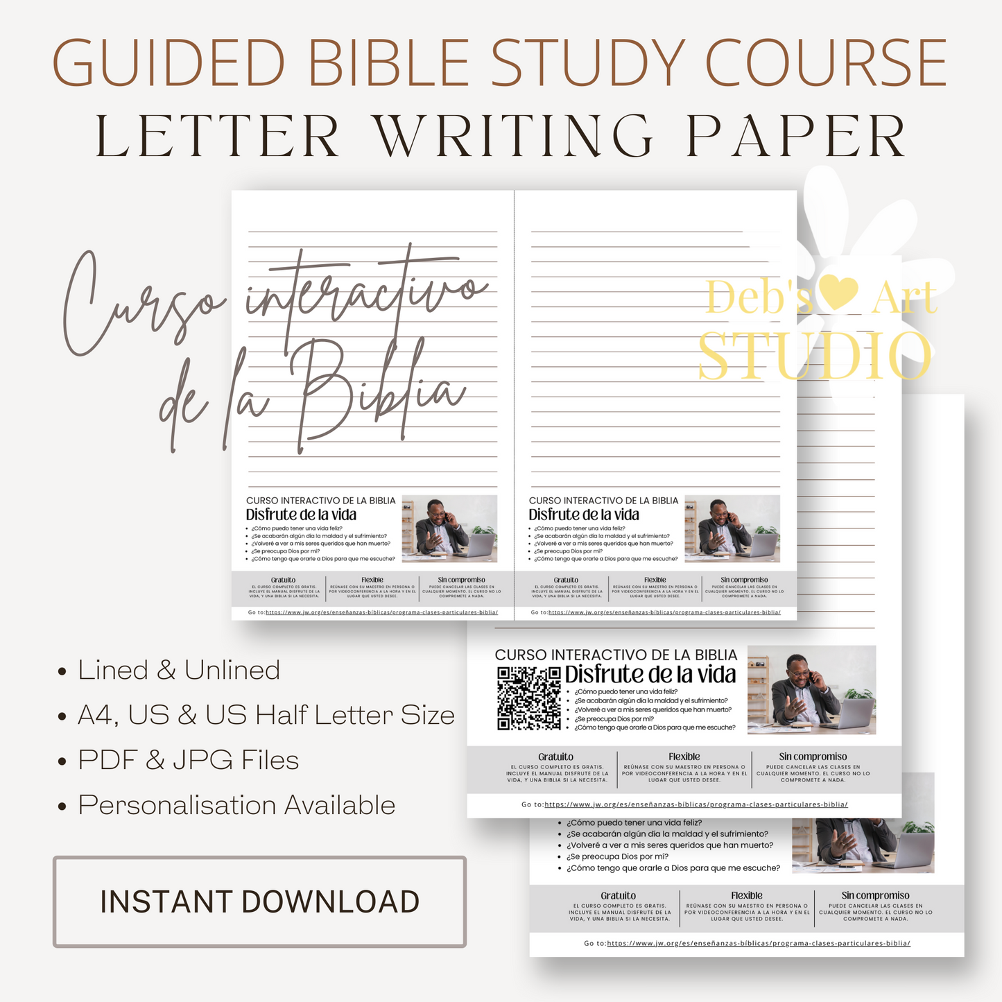 Guided Bible Study Offer, Enjoy Life Forever! Spanish JW Letterhead