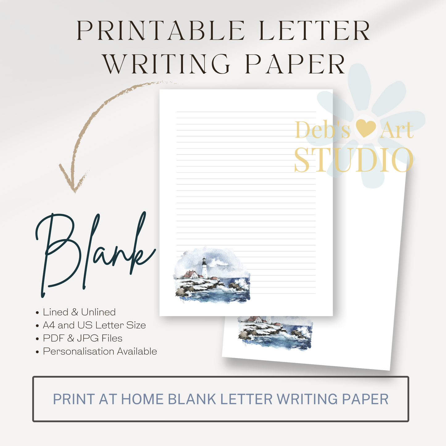 Letter Writing Paper | JW Printable | Letterheads | Lighthouse Oceans