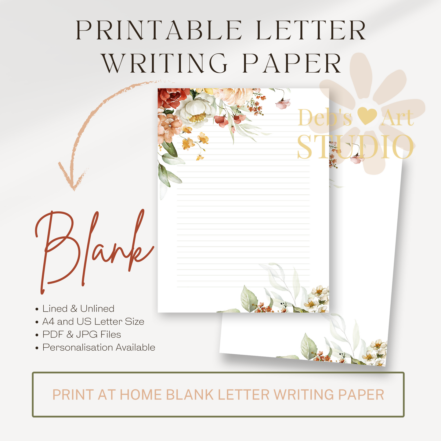 Letter Writing Paper | JW Printable | Letterheads | Bright Botanicals