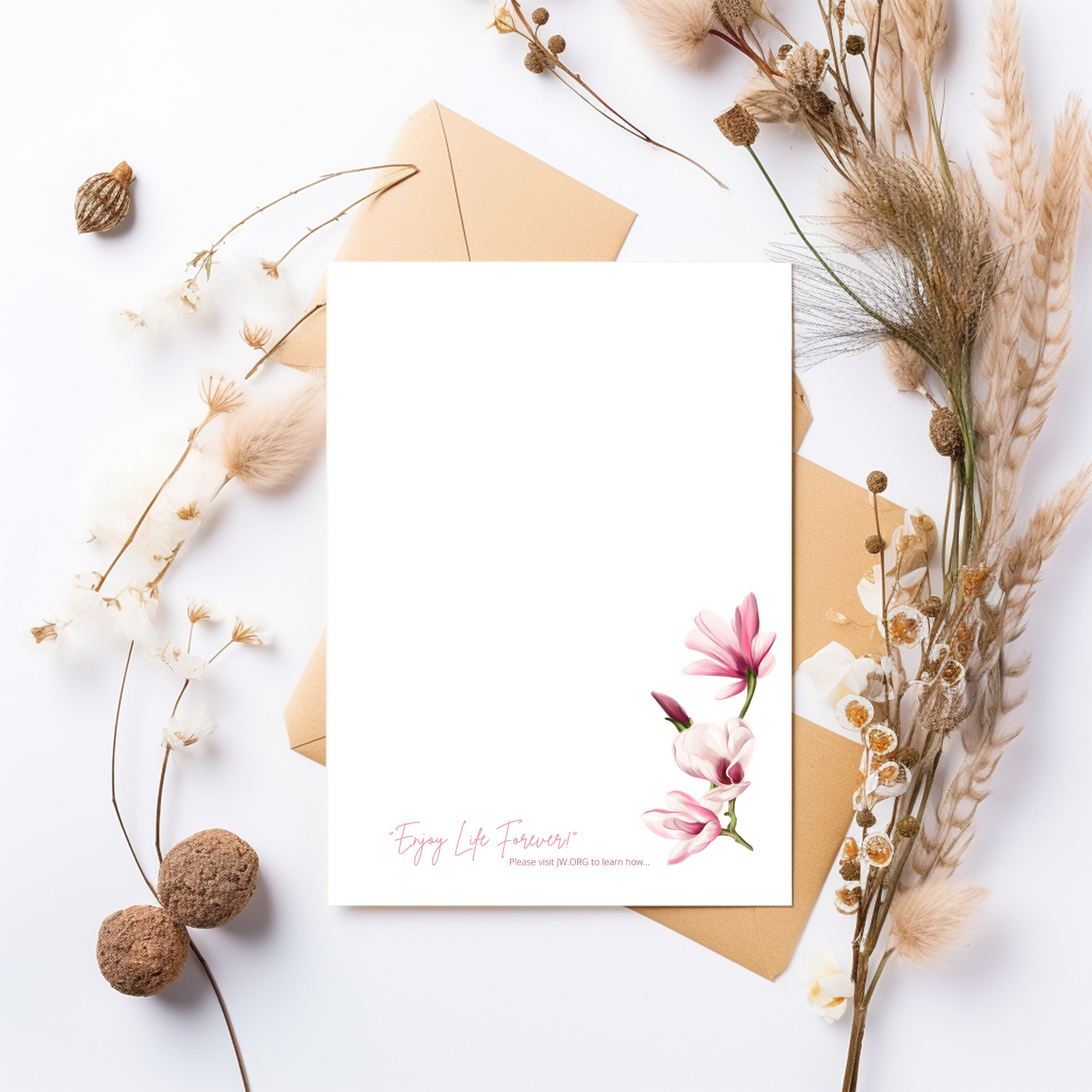 Enjoy Life Forever, JW Letter Writing Paper | Pink Magnolias