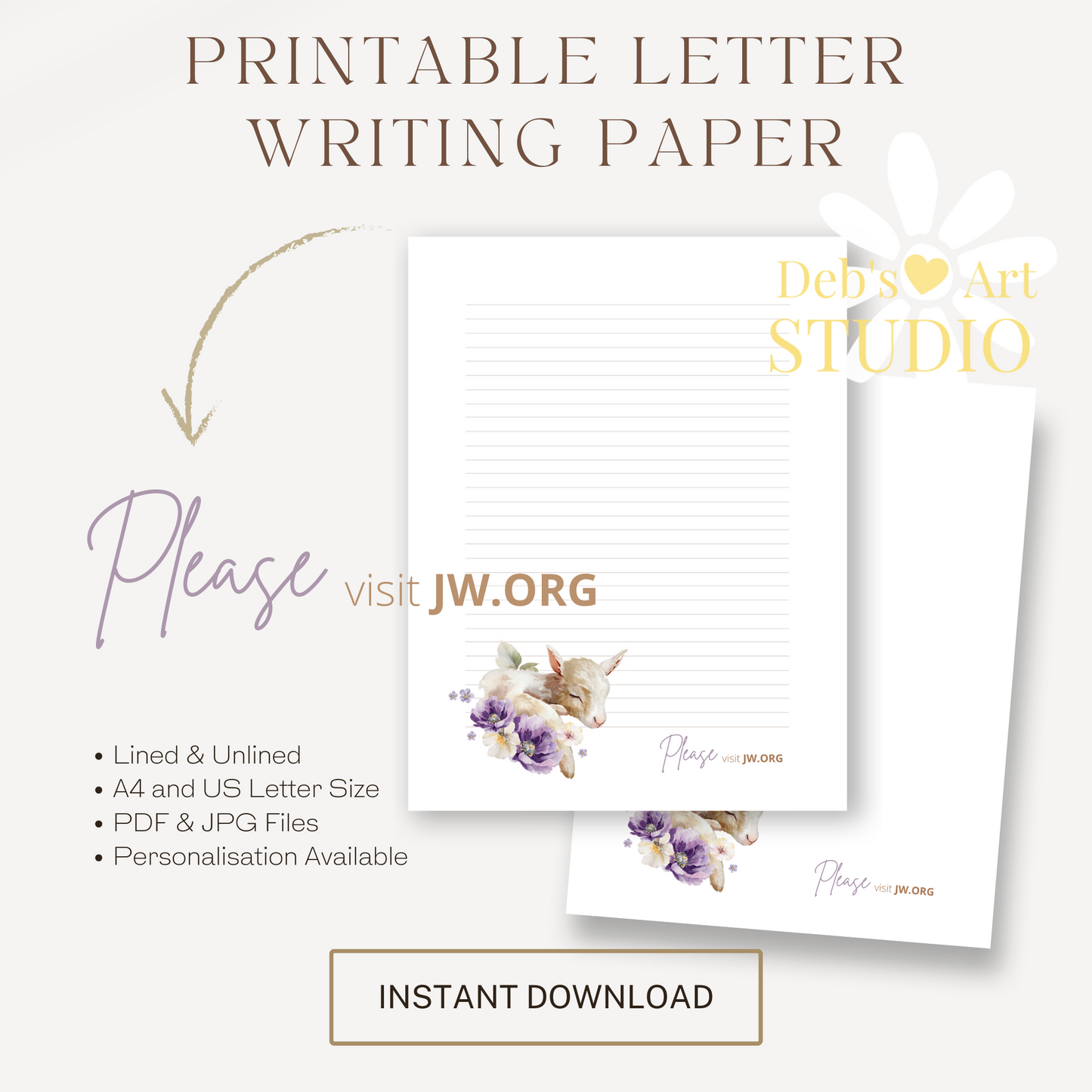 Visit jw.org, JW Letter Writing Paper | JW Printable | Furry Friends