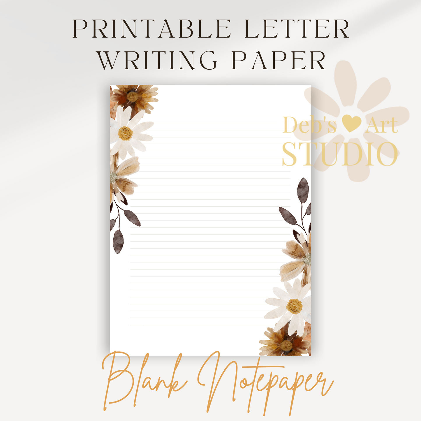 Letter Writing Paper | JW Printable | Letterheads | Fall Boho Flowers