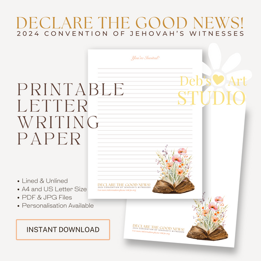 Good News 2024 Convention | JW Letter Writing | Bible & Peach Flowers