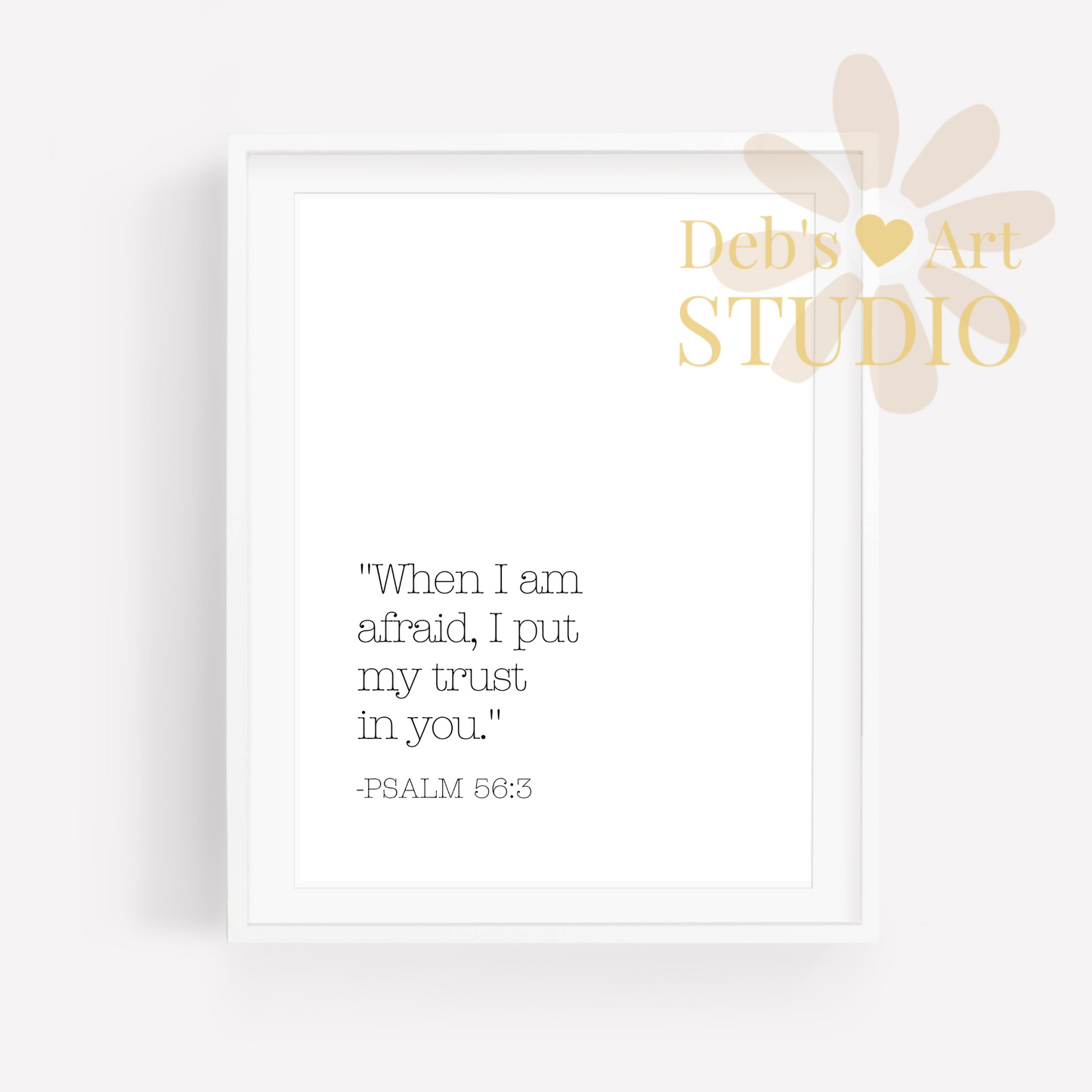 2024 JW Year Text, Bible Verse Wall Art | Psalm 56:3, Typography Print