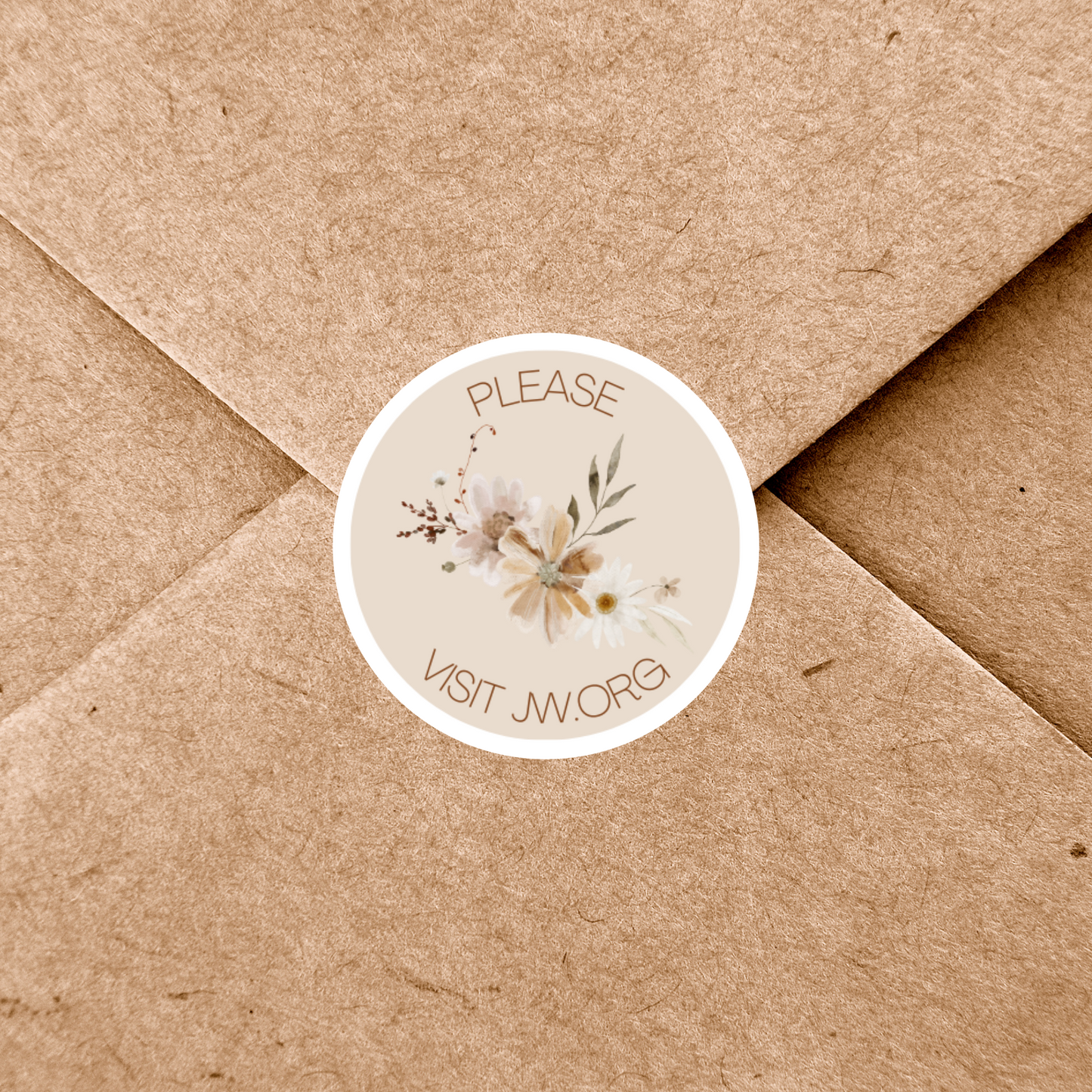 Please Visit jw.org, Envelope Stickers | Fall Boho Flowers