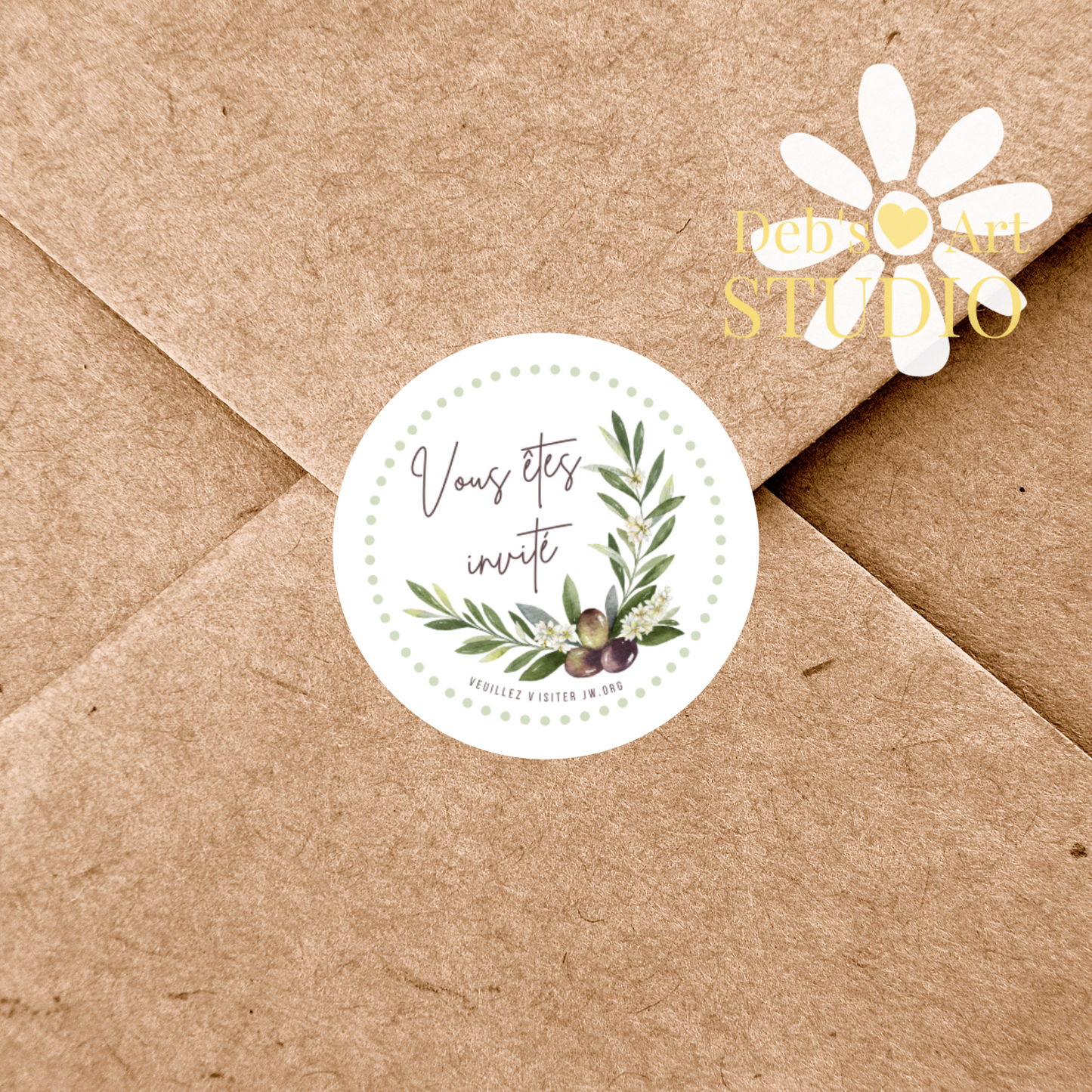 You're Invited | Envelope Stickers | French | Olive Branch