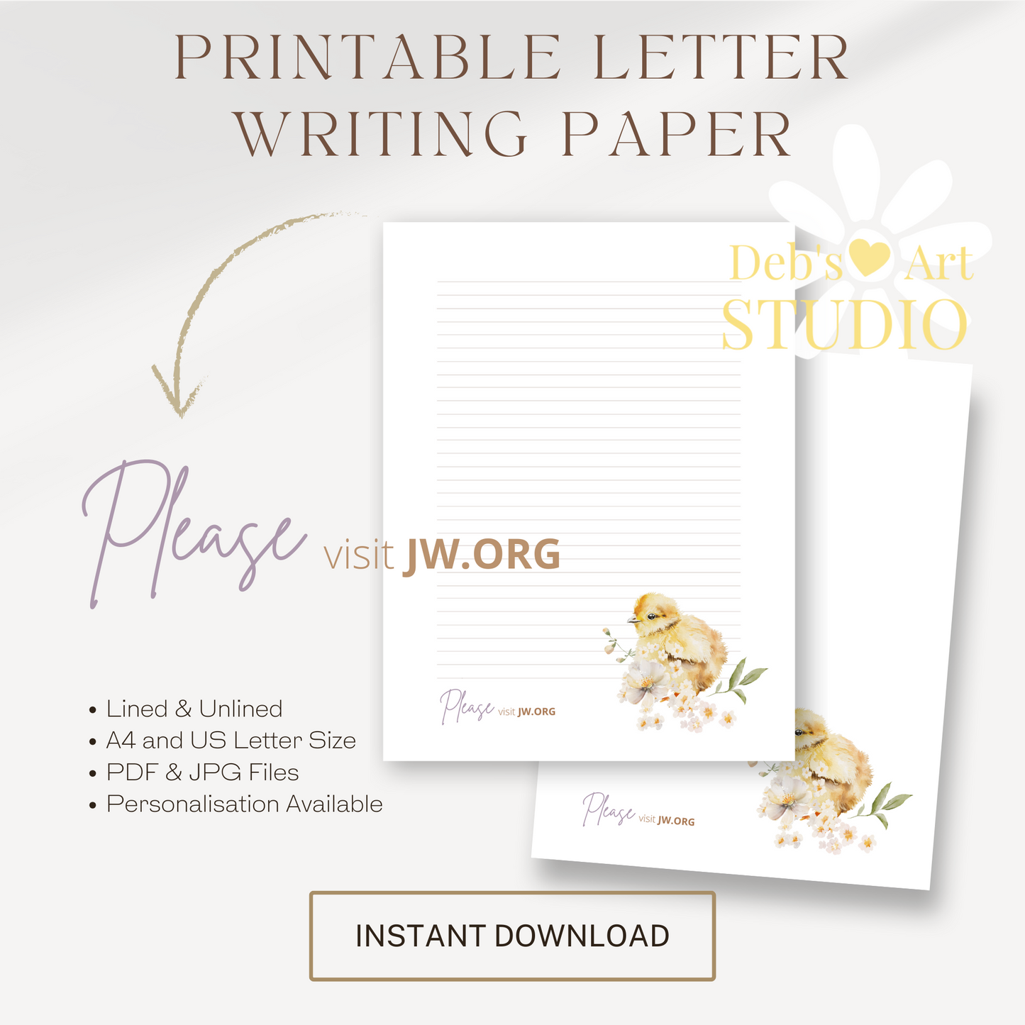 Visit jw.org, JW Letter Writing Paper | JW Printable | Furry Friends