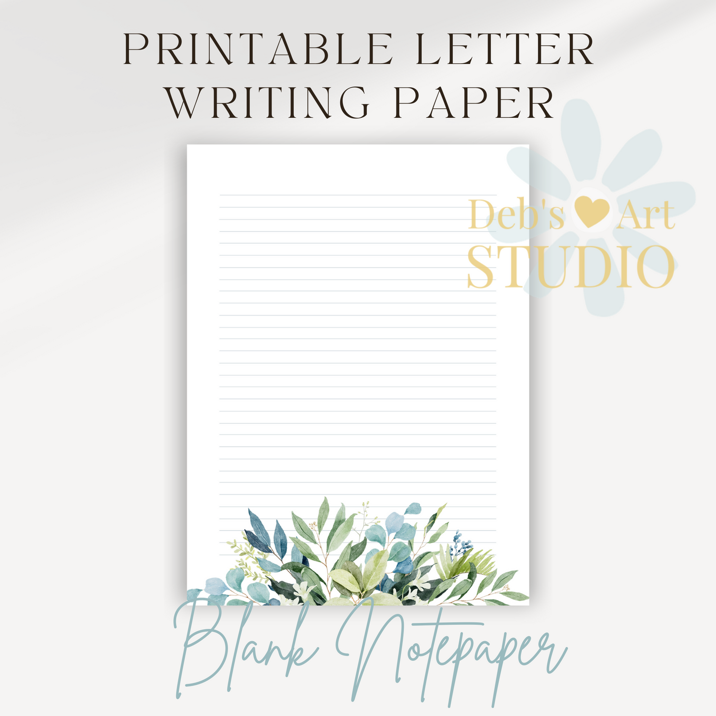 Printable Letter | Eucalyptus Bouquet | Letter Writing Notepaper