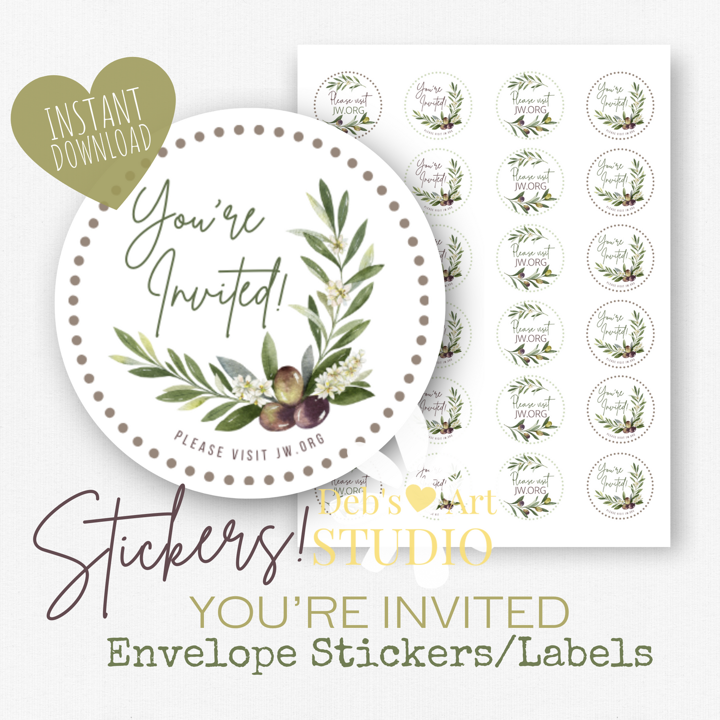 Memorial Invitation | Envelope Stickers | Memorial Campaign | Olives