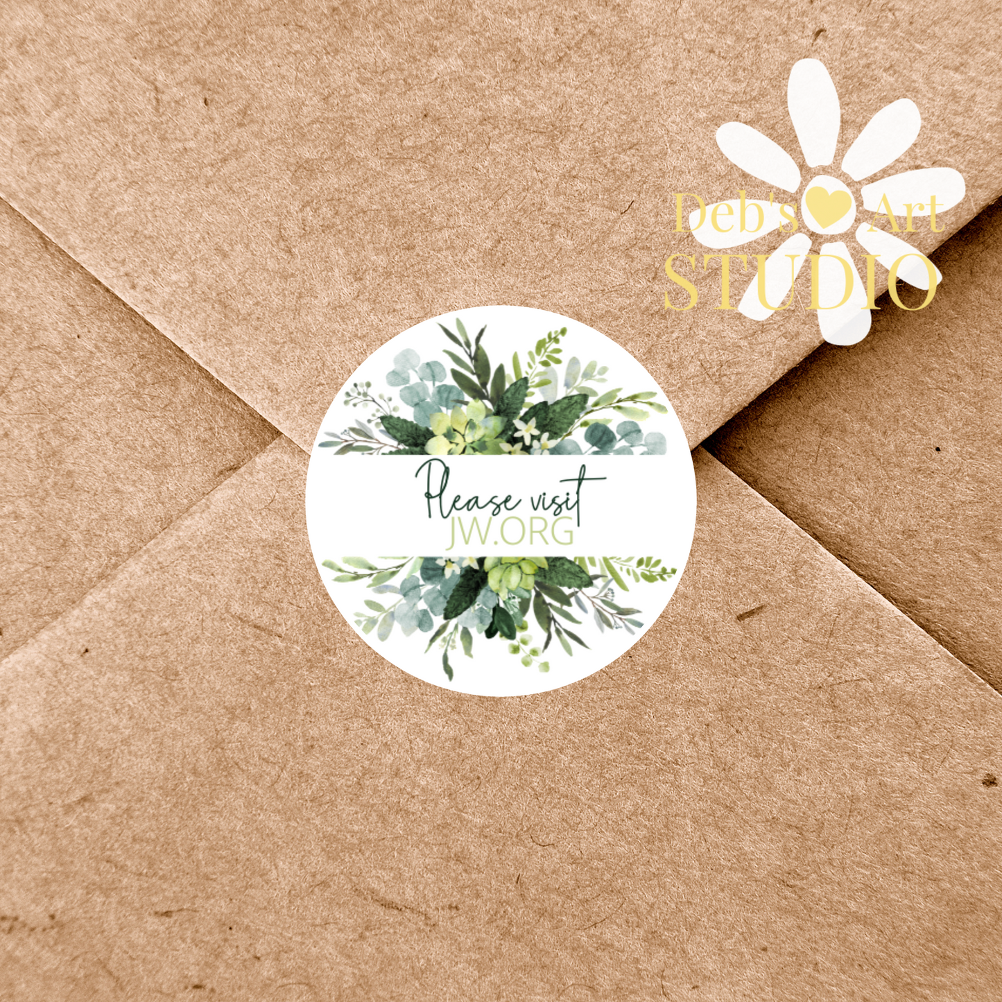 Visit jw.org, JW Envelope Stickers, Memorial Invite, Green Leaves