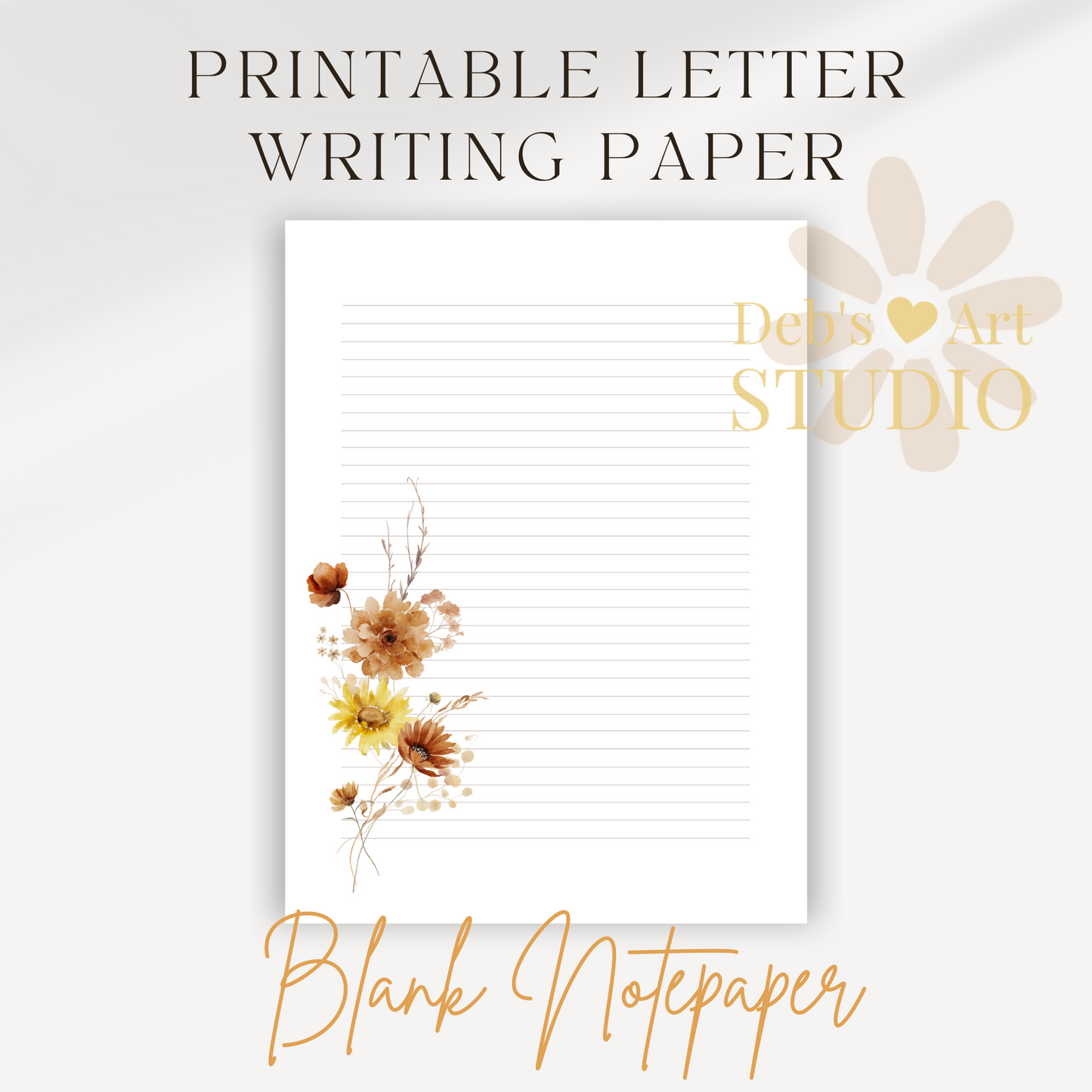 Letter Writing Paper | JW Printable | Letterheads | Sunflower Print