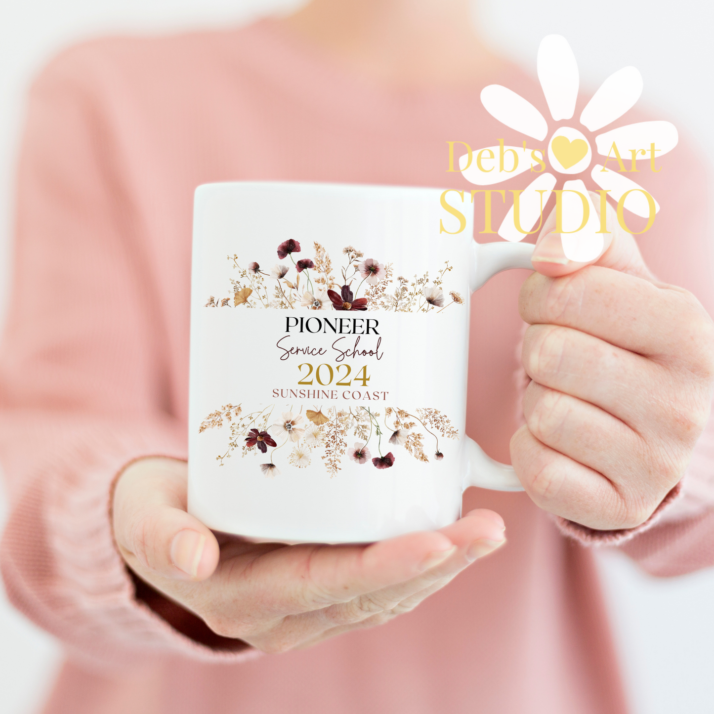 Pioneer School Mug Design - Editable | JW Pioneer Gifts | Boho Flowers