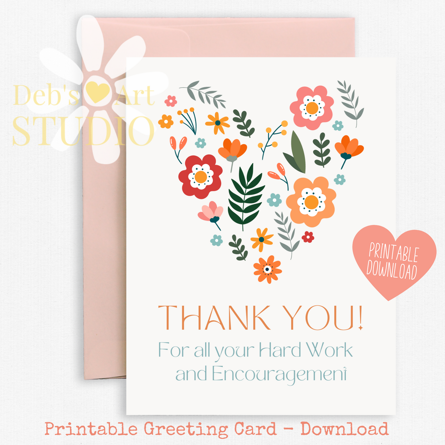 Thank you, Card | 1 Thessalonians 5:11 | Bright Flowers | Printable