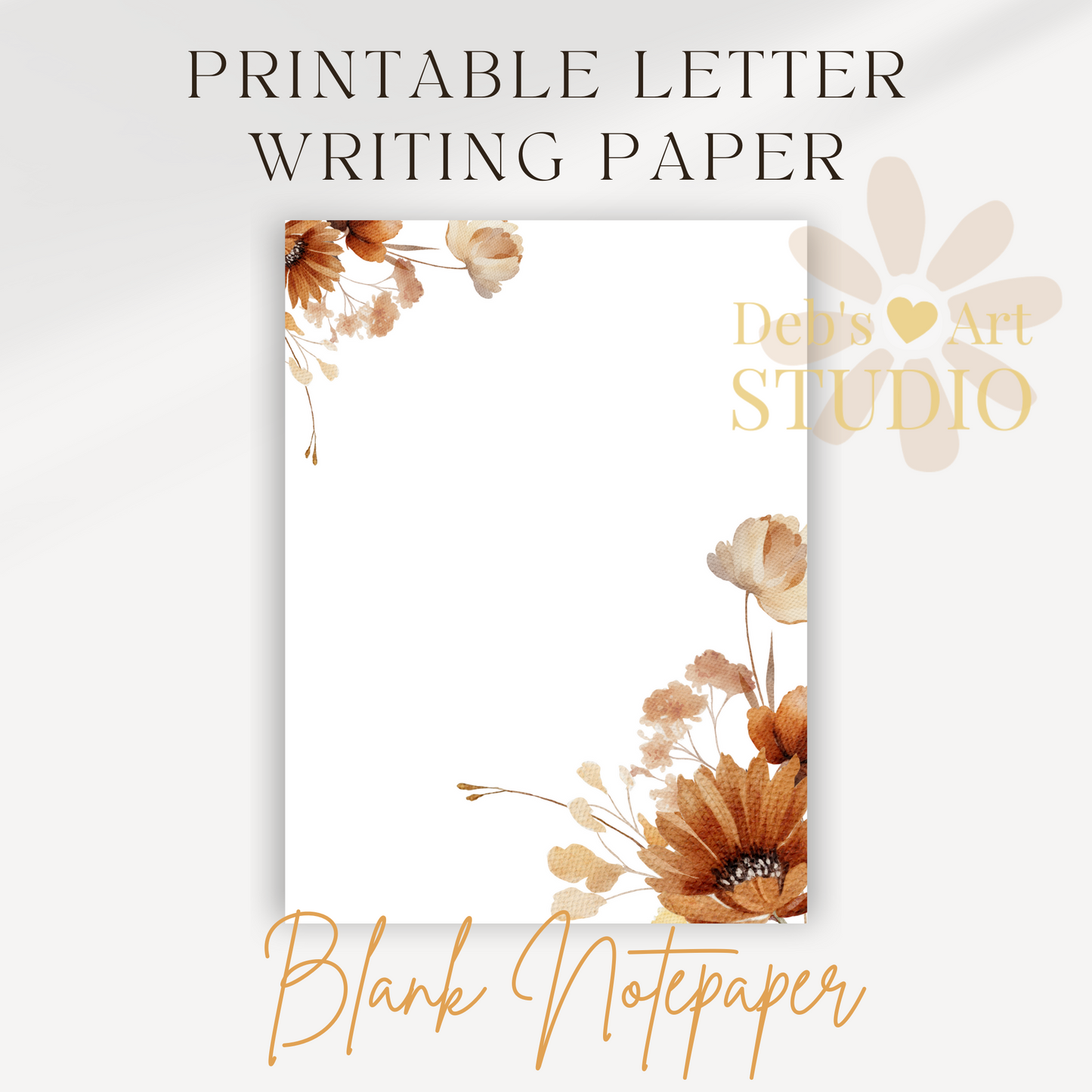 Letter Writing Paper | JW Printable | Letterheads | Autumn Flowers