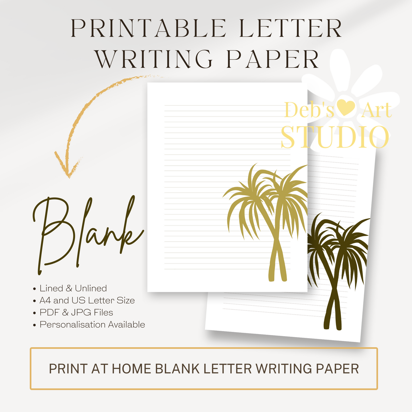 JW Letter Writing Paper | JW Printable | Letterheads | Palm Trees