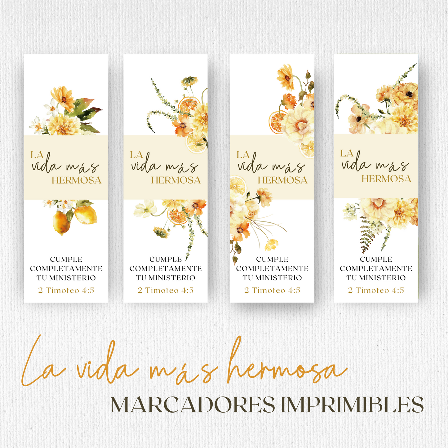 Best Life Ever | JW Gifts | Spanish JW Bookmark | Lemon Boho Flowers