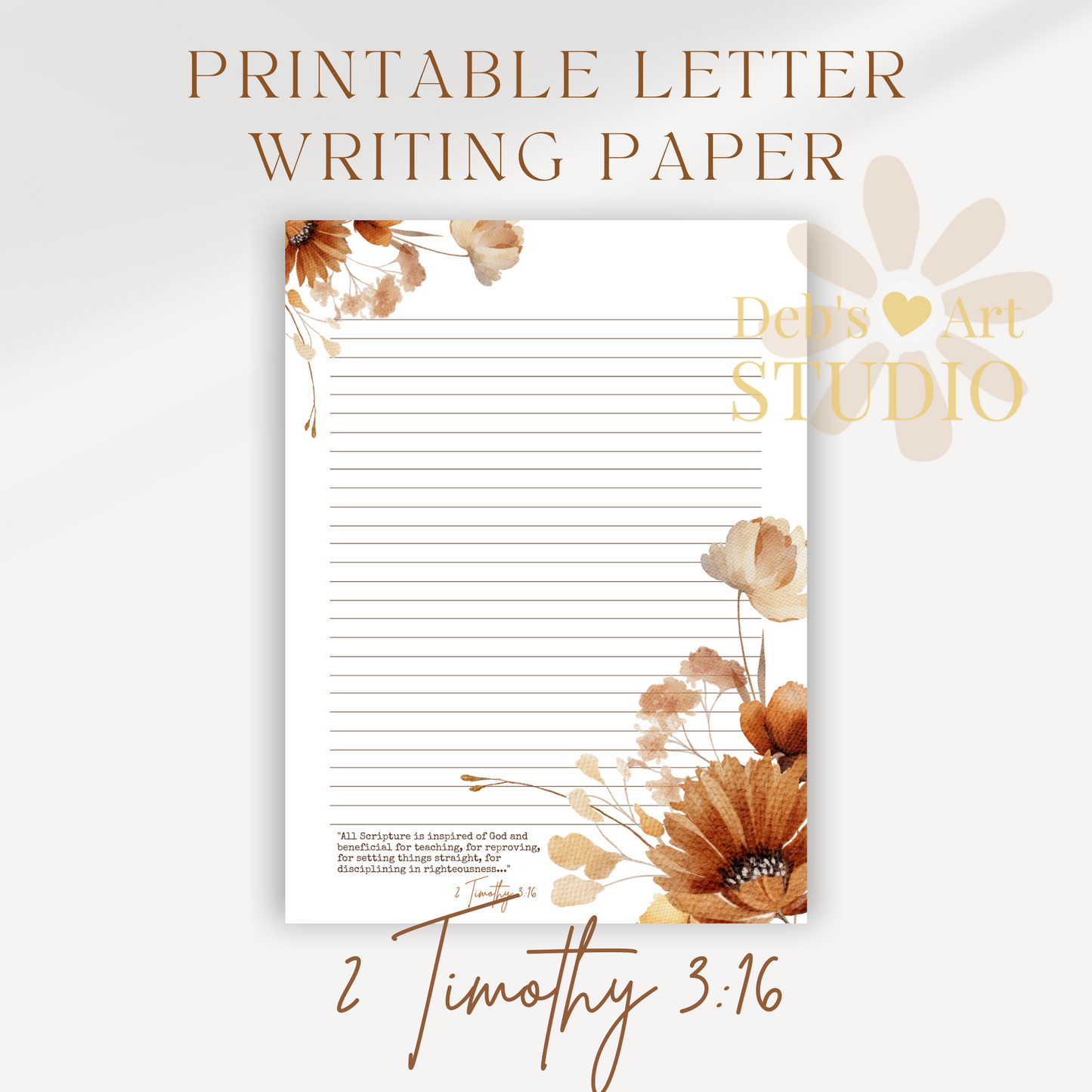 2 Timothy 3:16, JW Letter Writing Paper | JW Printable | Autumn Flowers