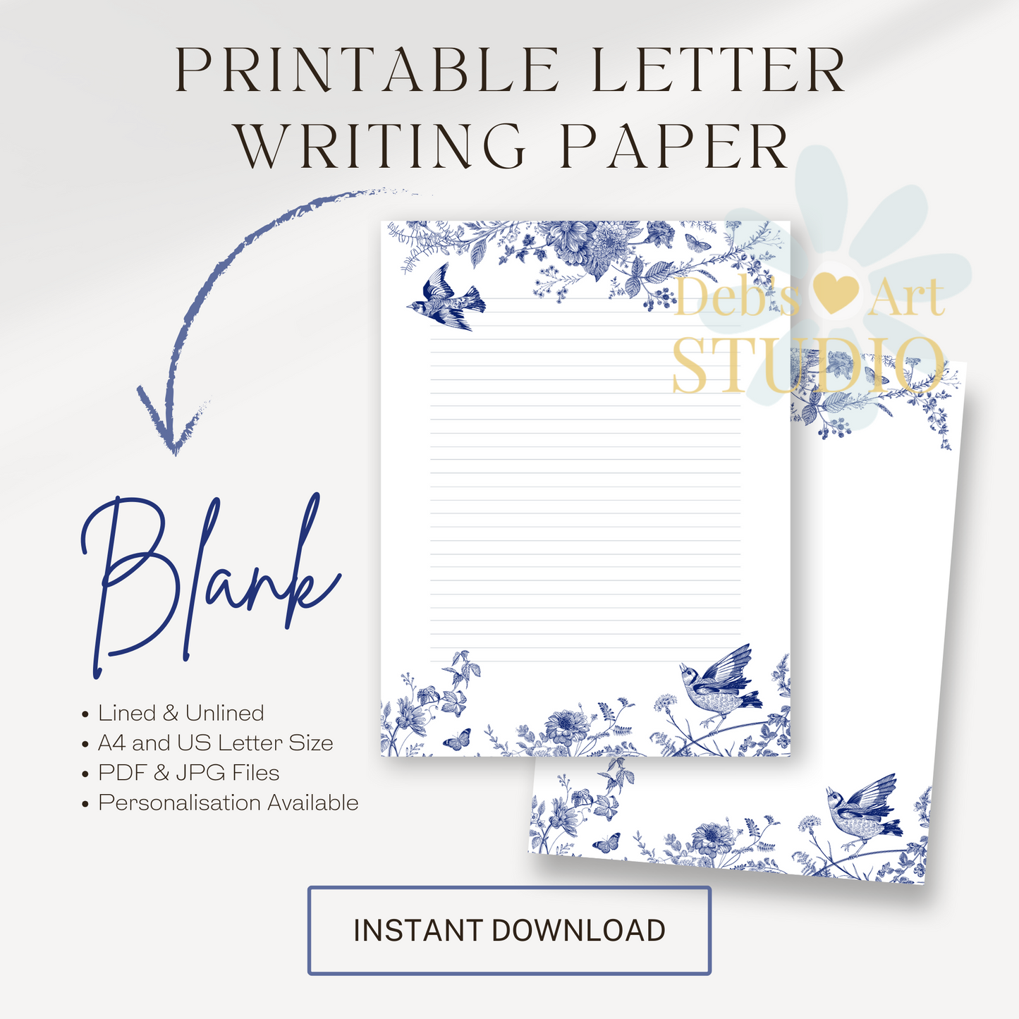 Matthew 6:10, JW Letter writing stationery | Letterhead | Blue Flowers