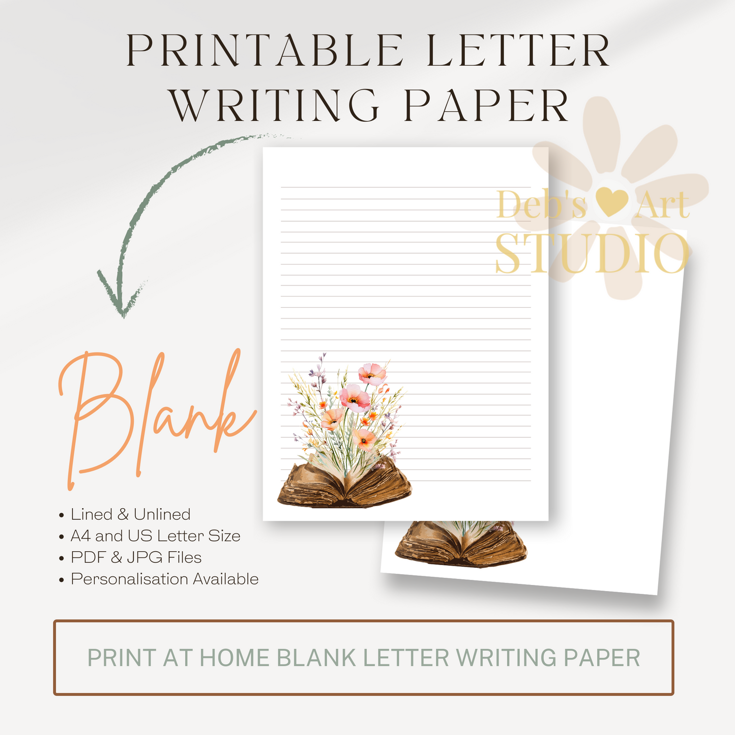 Letter Writing Paper | JW Printable | Bible & Peach Flowers