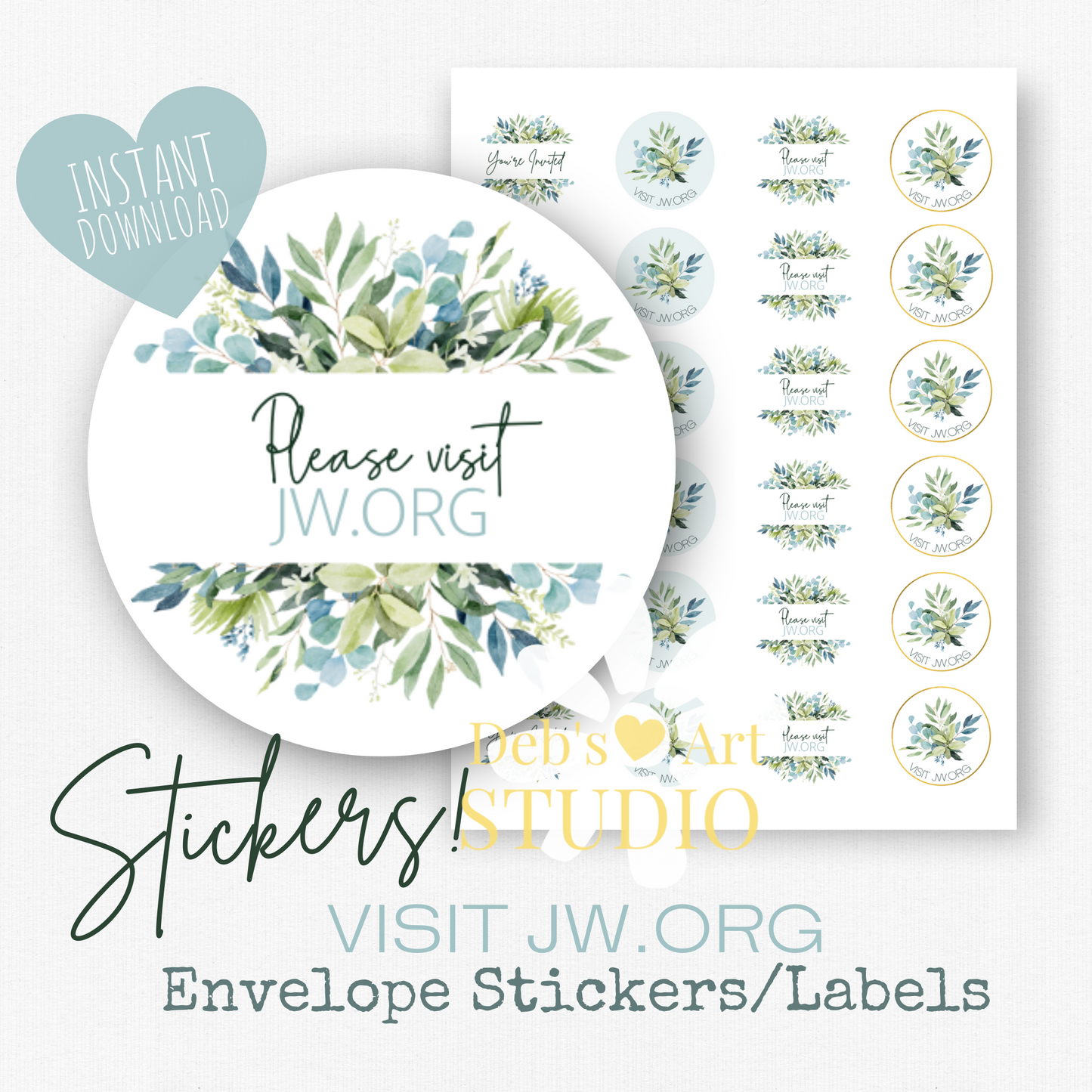 Memorial | Envelope Stickers | JW Letter Writing | Eucalyptus Leaves