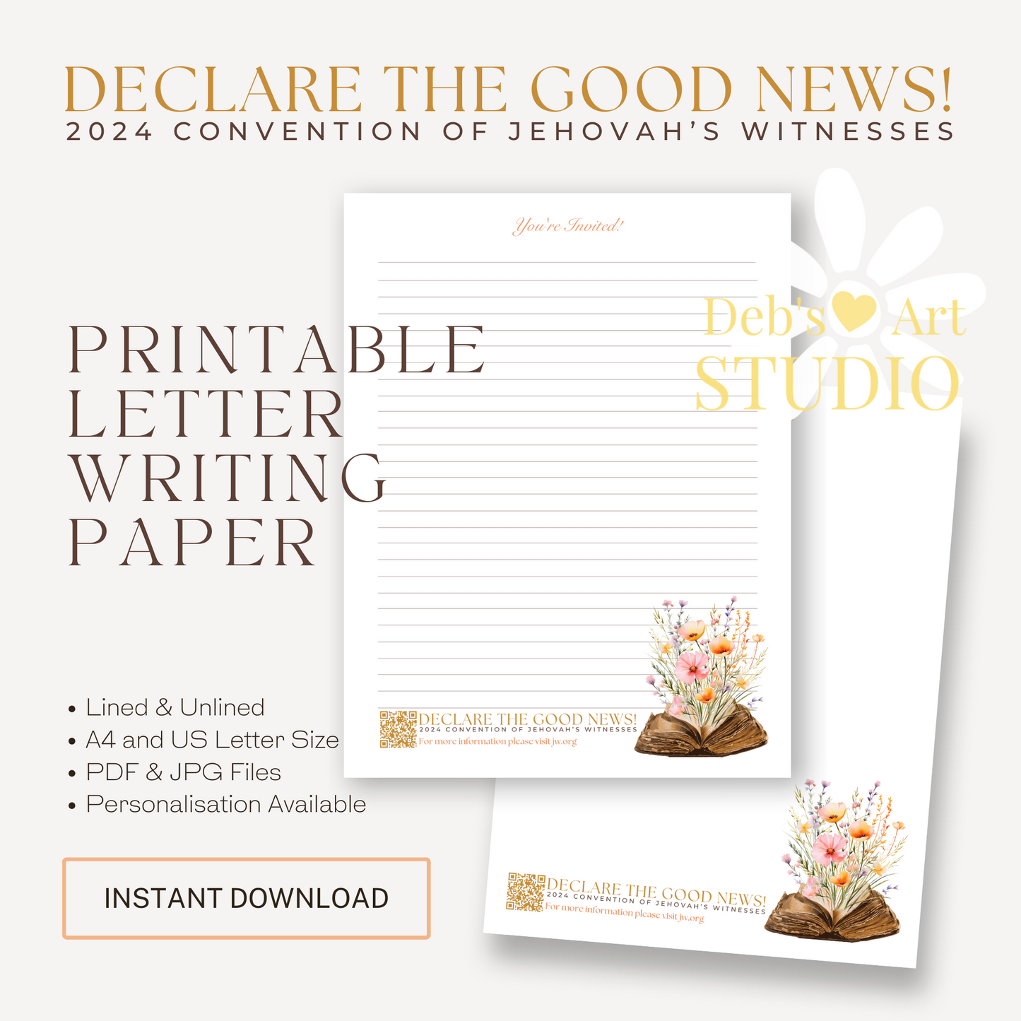 Good News 2024 Convention | JW Letter Writing | Bible & Peach Flowers