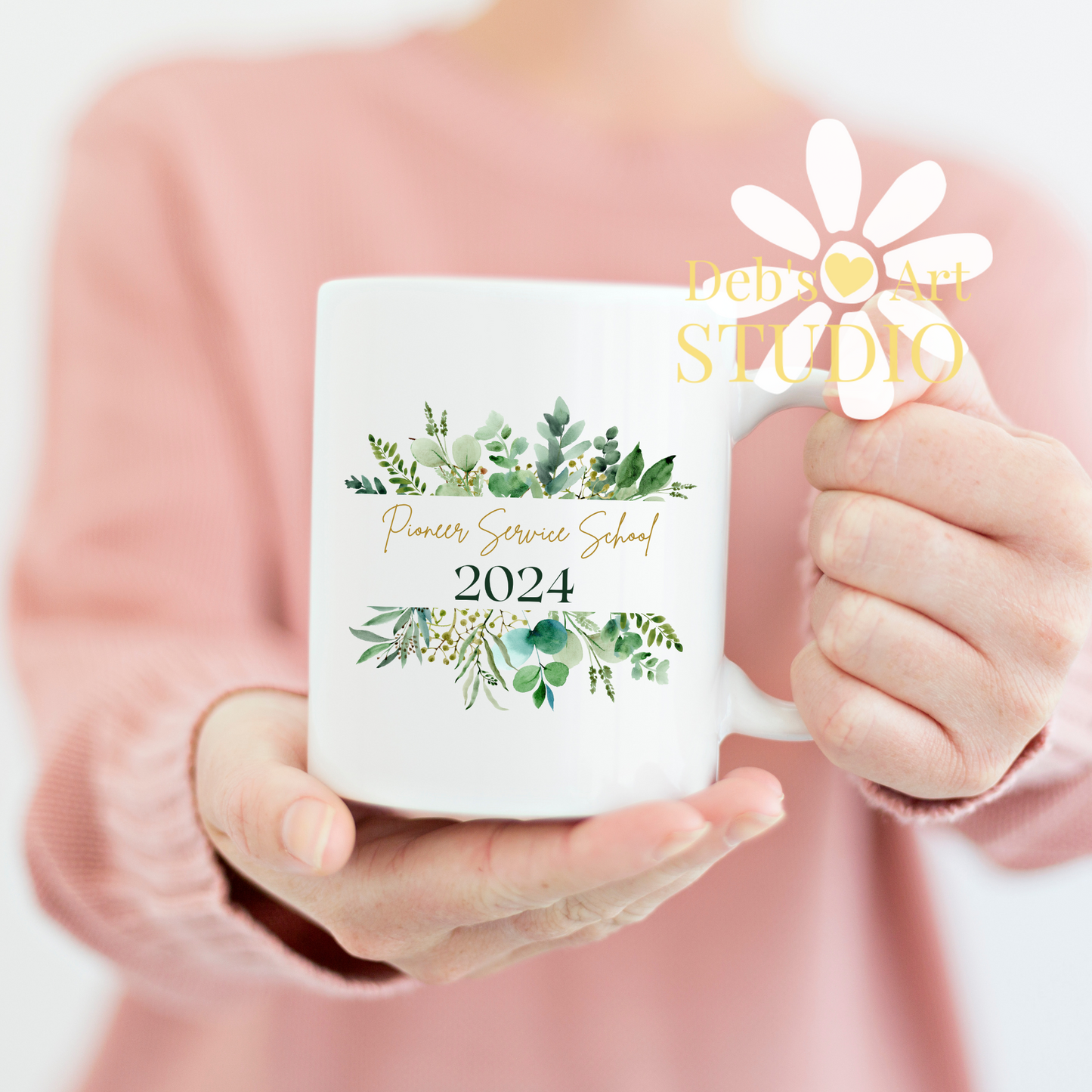 Pioneer School Mug - 2024 | JW Pioneer Gifts | Green Leaves | JW Gifts