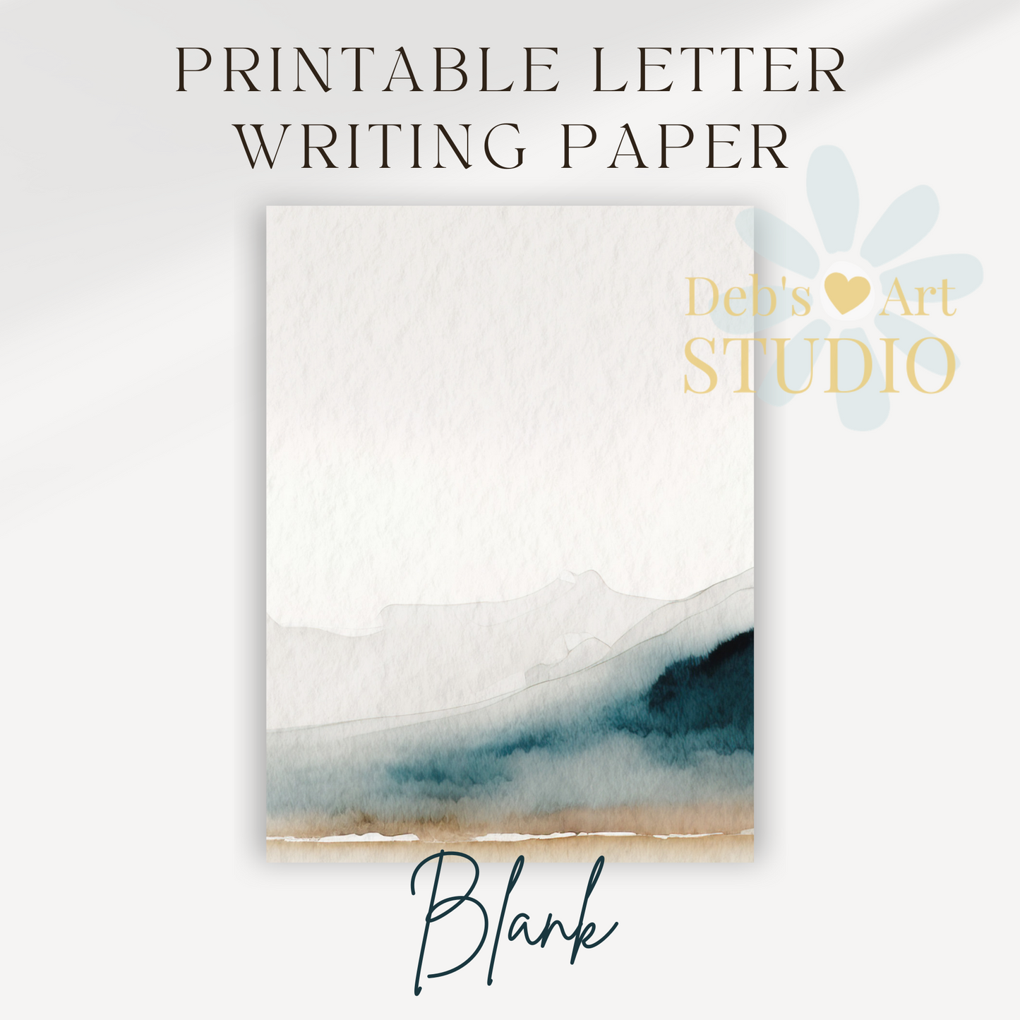 Letter Writing Paper | JW Printable | Letterheads | Watercolour Beach