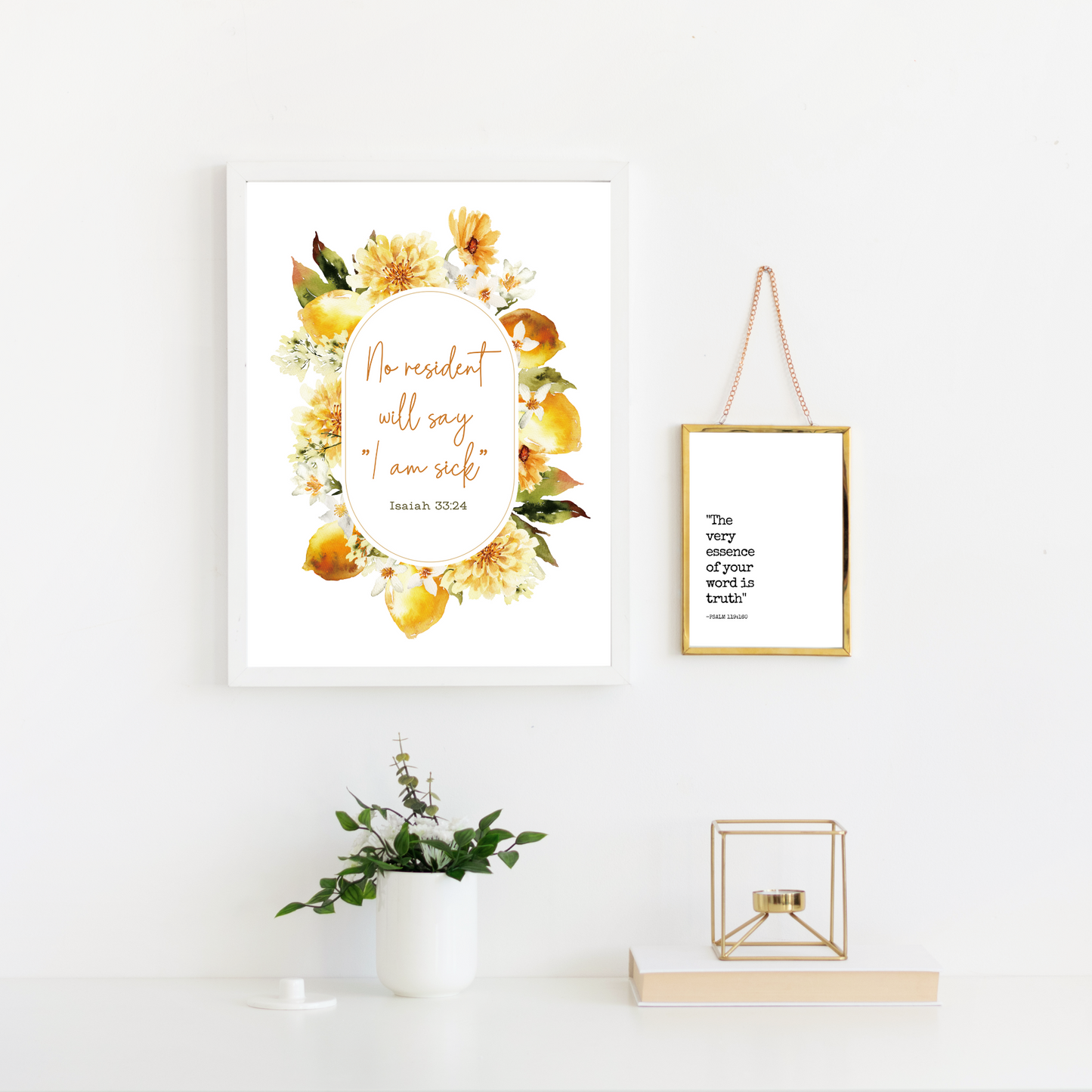 No resident will say I am sick | Bible Verse Wall Art | Isaiah 33:24