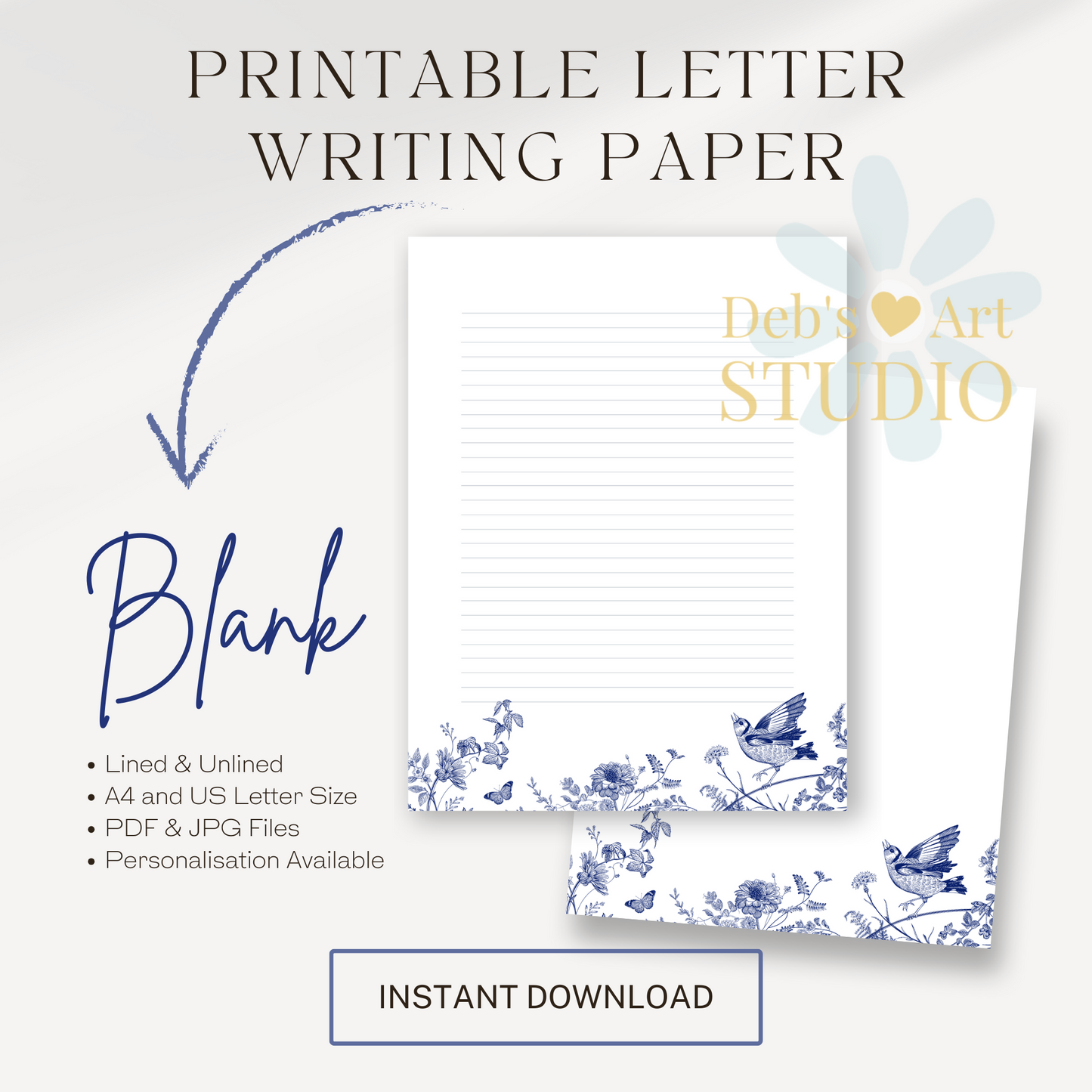 Matthew 6:10, JW Letter writing stationery | Letterhead | Blue Flowers