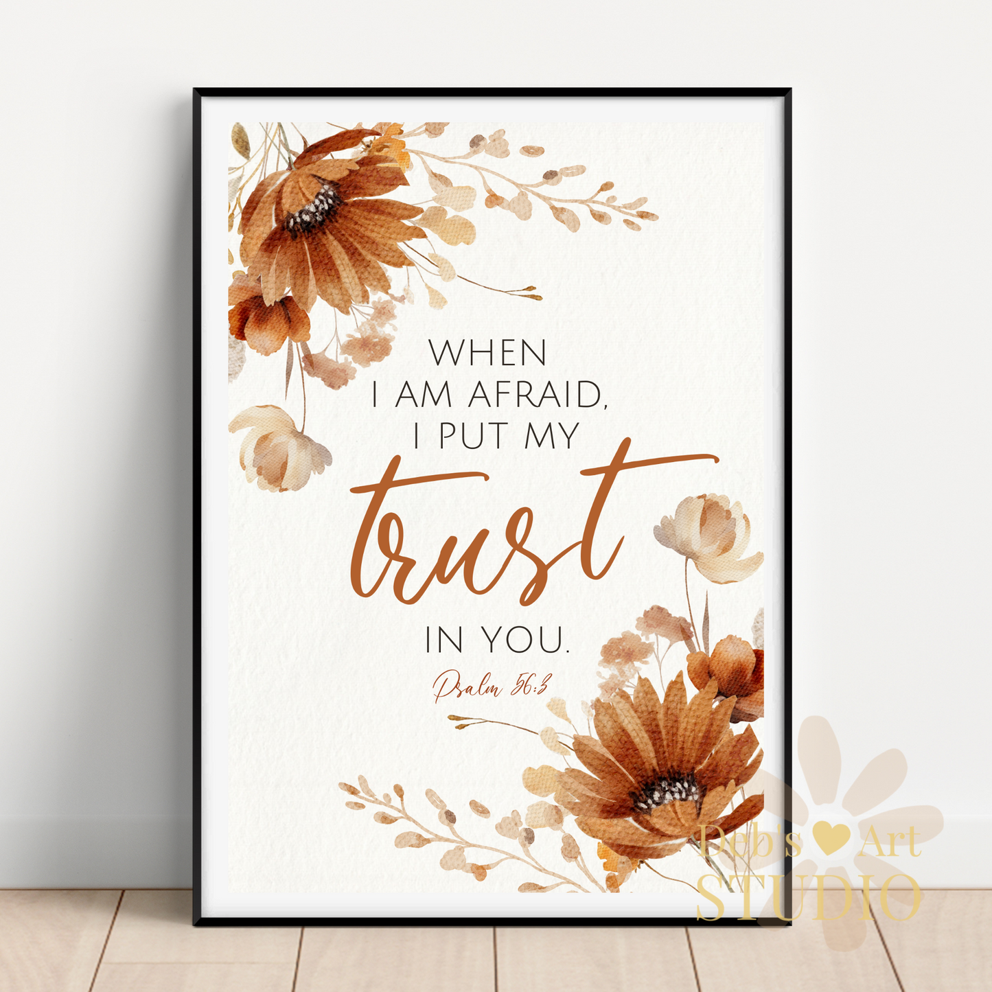 JW Greeting Card | Psalm 56:3 | 2024 Year Text | Autumn Flowers