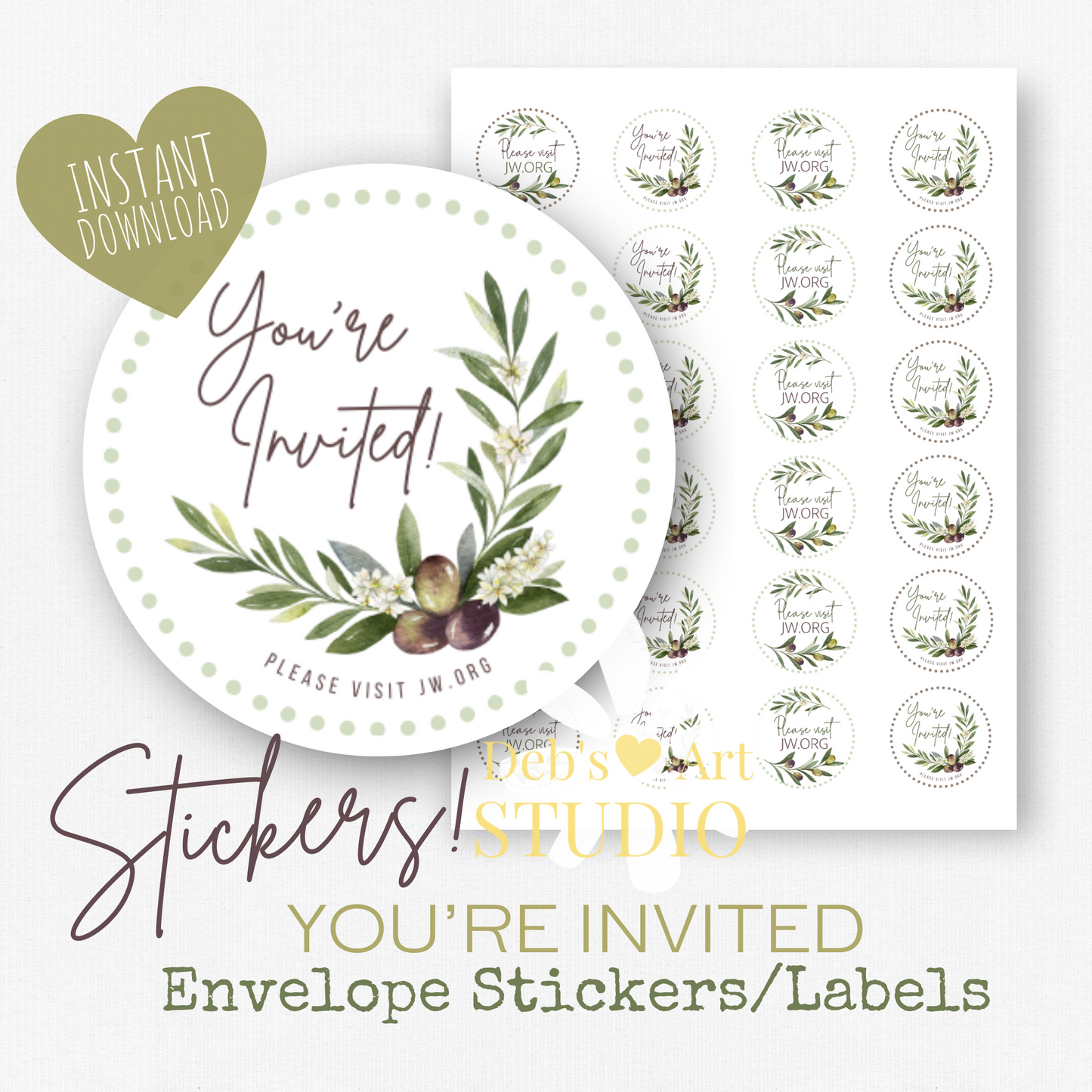 Memorial Invitation | Envelope Stickers | Memorial Campaign | Olives