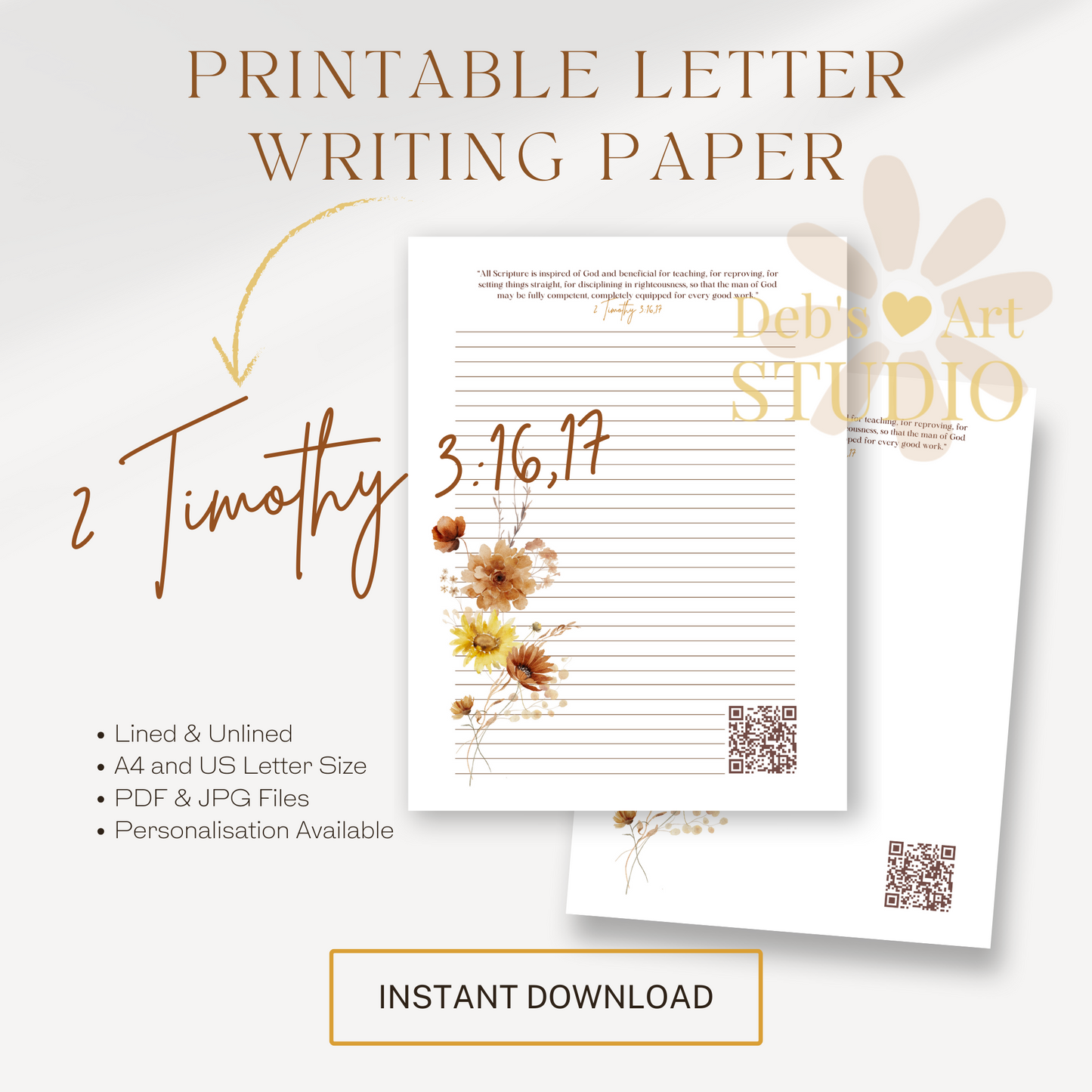 2 Timothy 3:16,17, JW Letter Writing Paper | JW Printable | Sunflowers