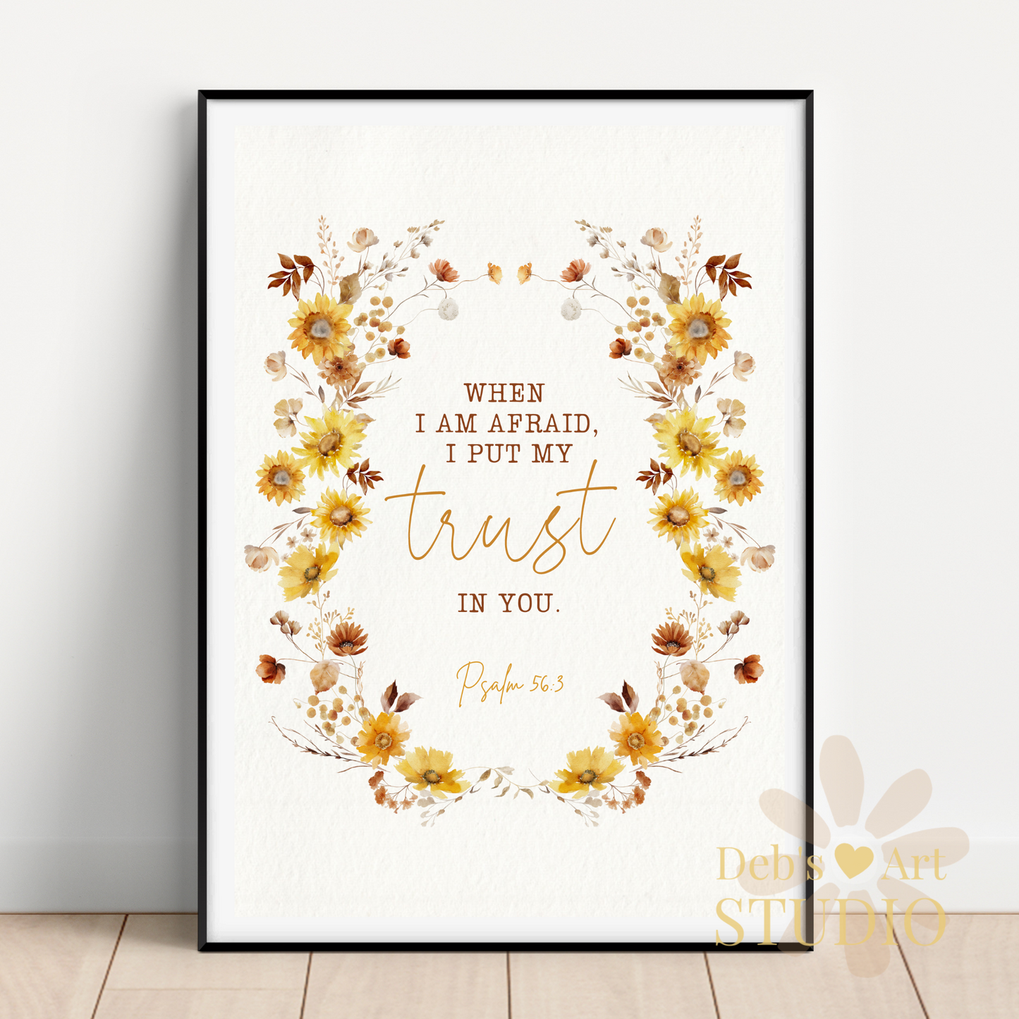 JW Greeting Card | Psalm 56:3 | 2024 Year Text | Boho Sunflowers