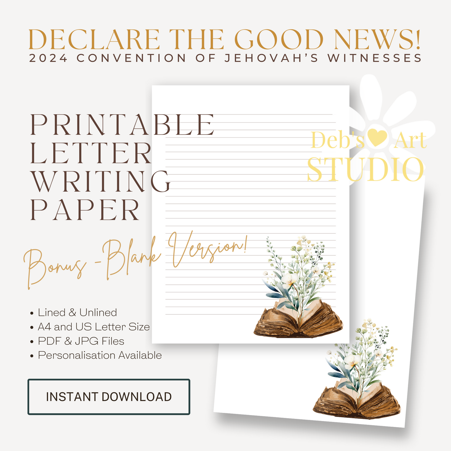 Good News 2024 Convention | JW Letter Writing | Bible & Green Flora