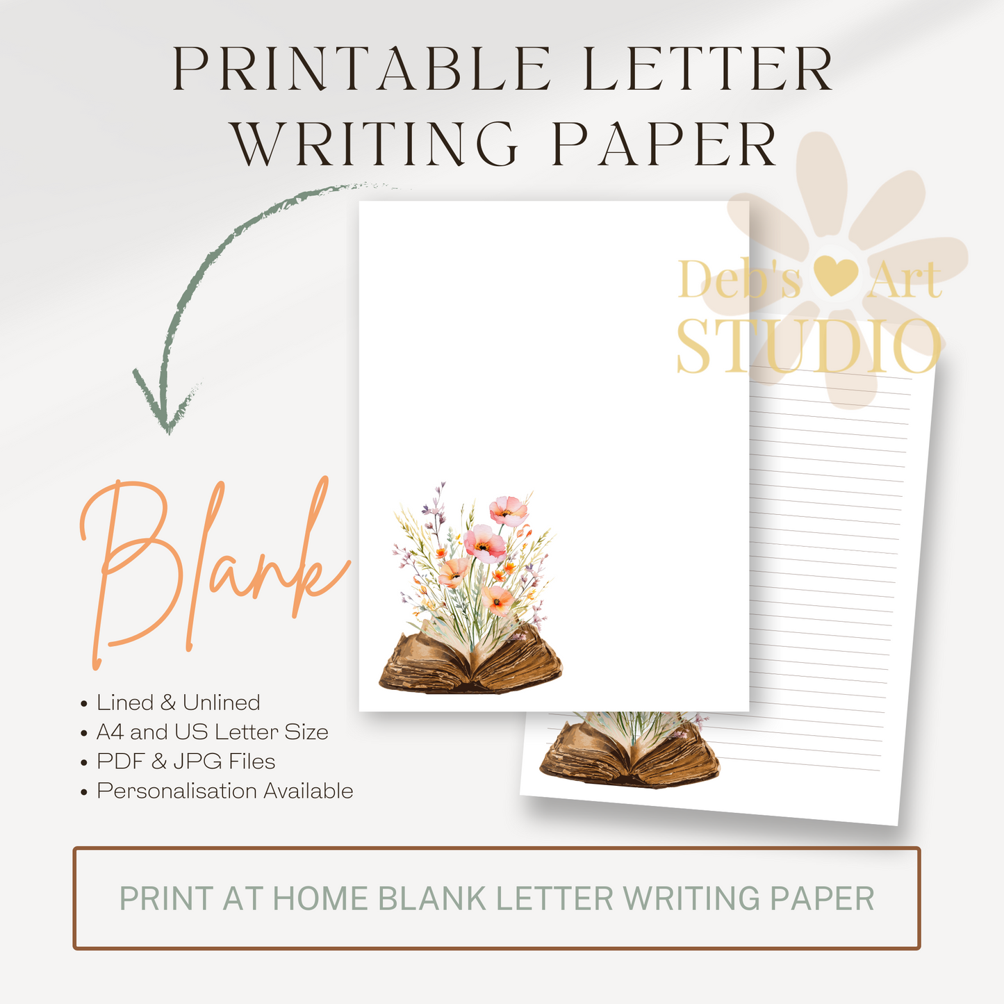 Letter Writing Paper | JW Printable | Bible & Peach Flowers