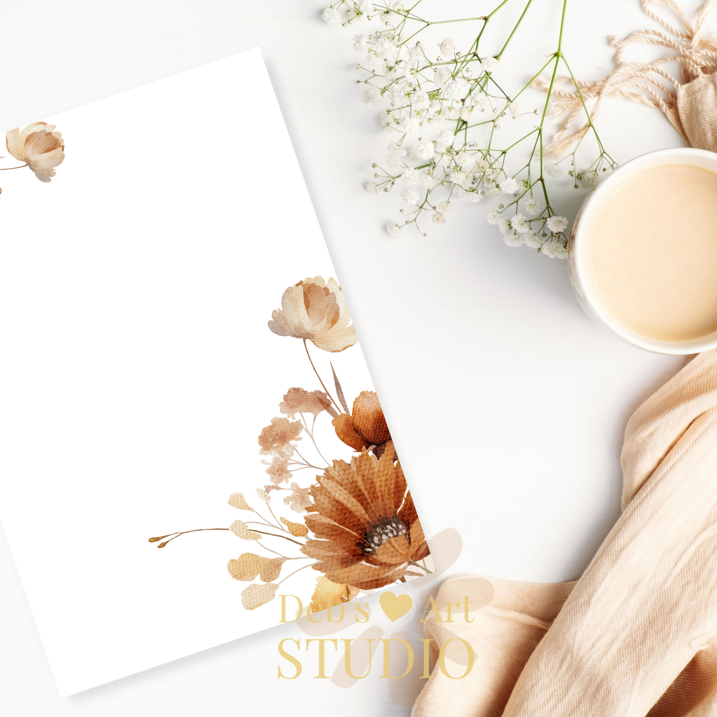 Letter Writing Paper | JW Printable | Letterheads | Autumn Flowers