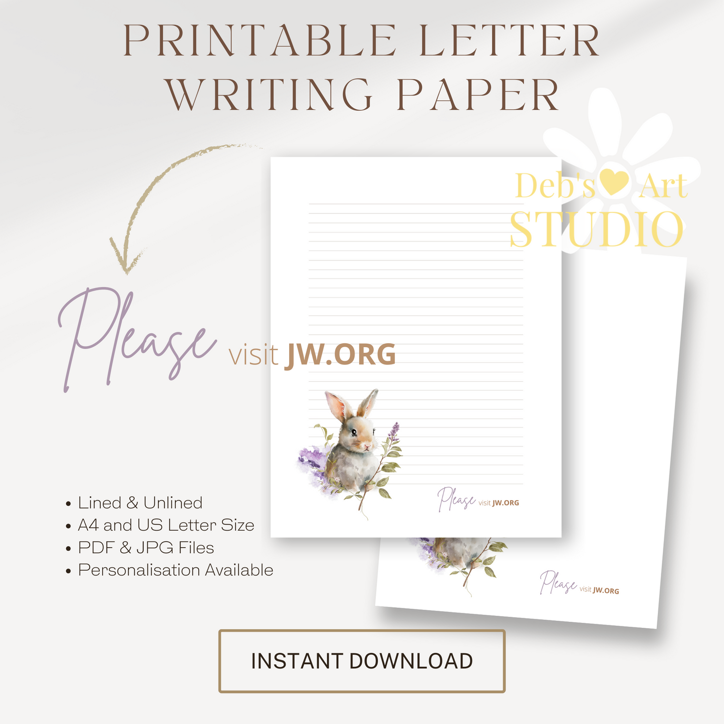 Visit jw.org, JW Letter Writing Paper | JW Printable | Furry Friends