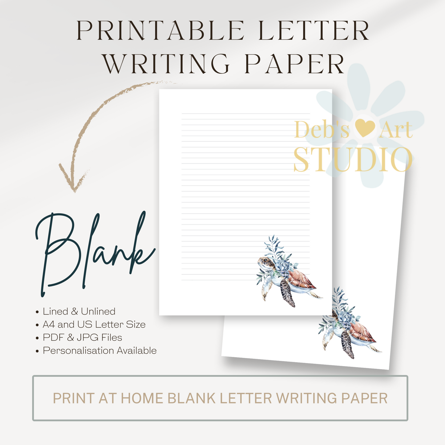 Letter Writing Paper | JW Printable | Letterheads | Ocean Fauna