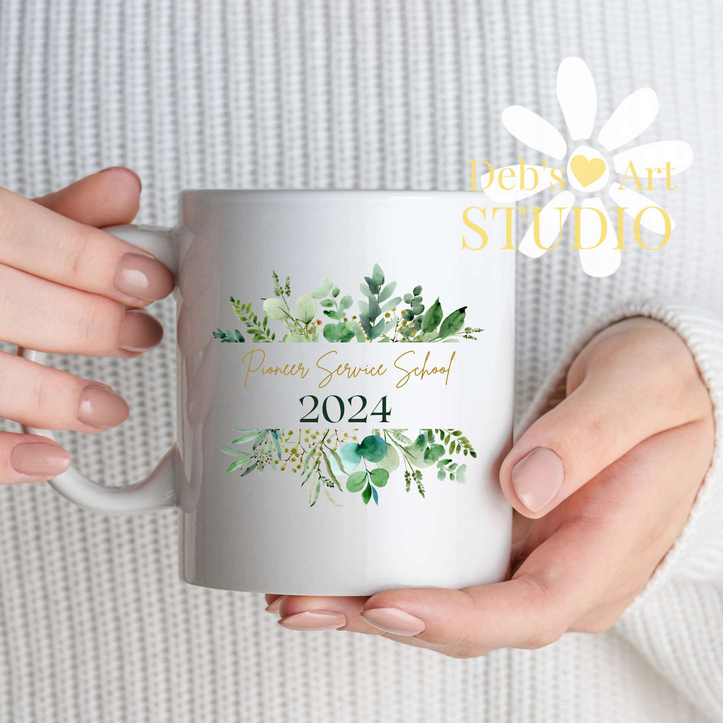 Pioneer School Mug - 2024 | JW Pioneer Gifts | Green Leaves | JW Gifts