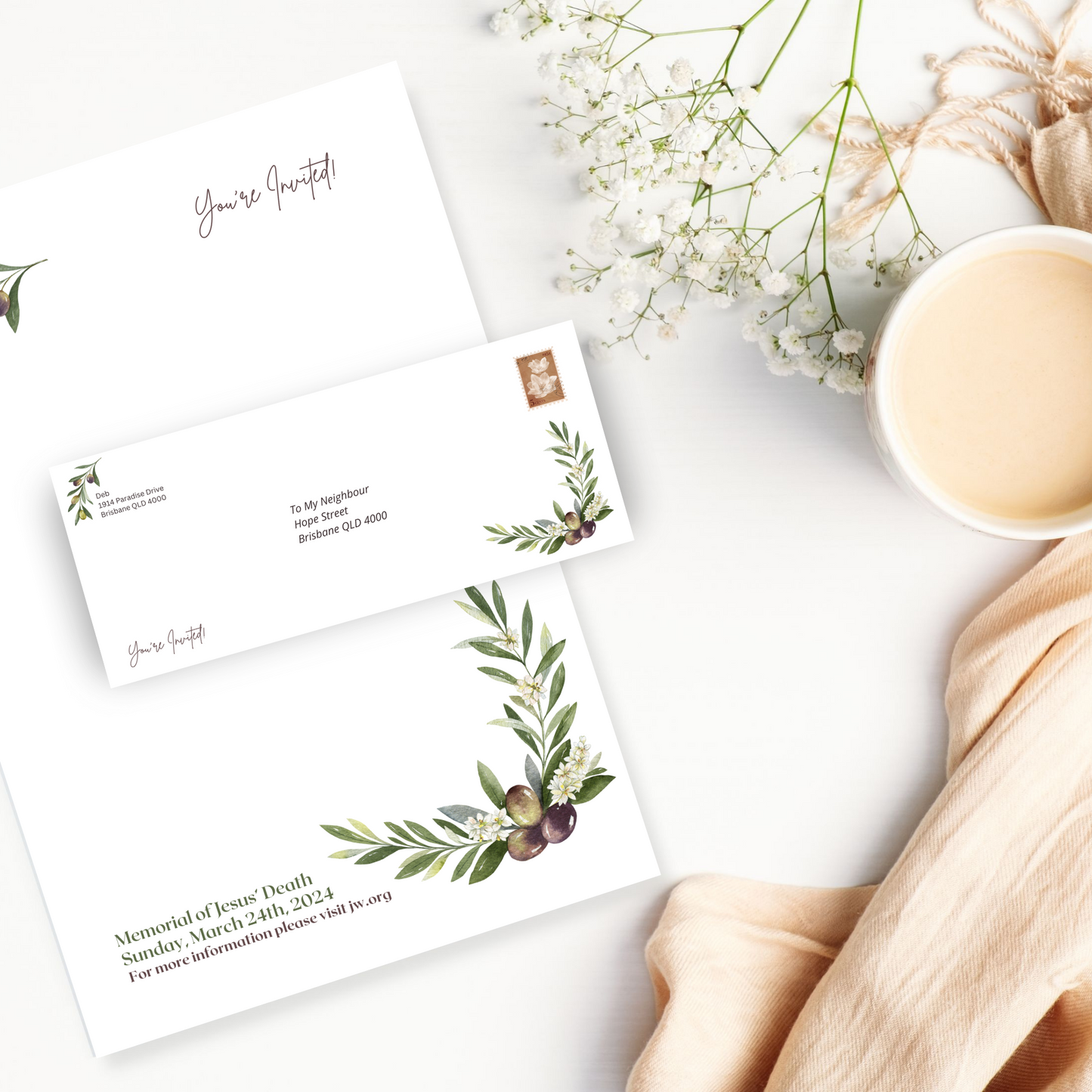 Visit jw.org, JW Envelopes | Memorial | Letter Writing | Olive Branch