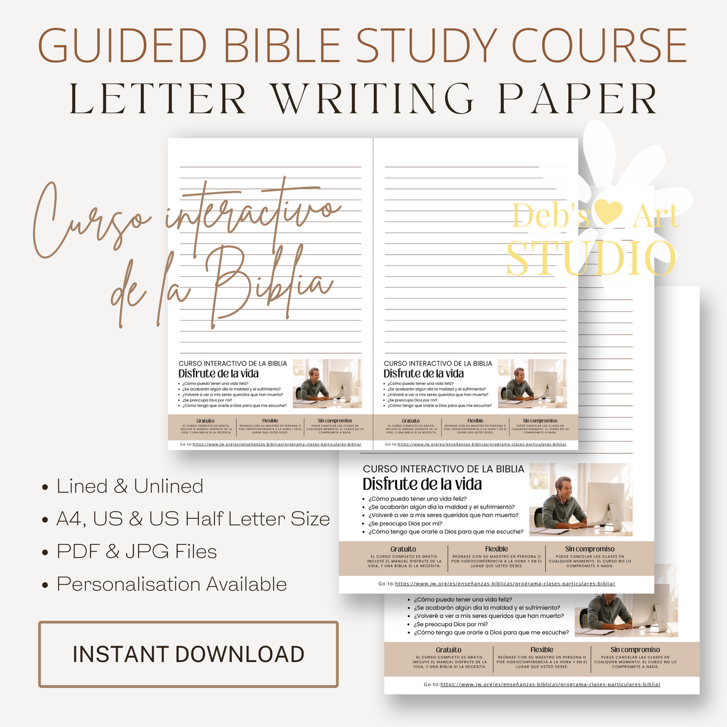 Guided Bible Study Offer, Enjoy Life Forever! Spanish JW Letterhead