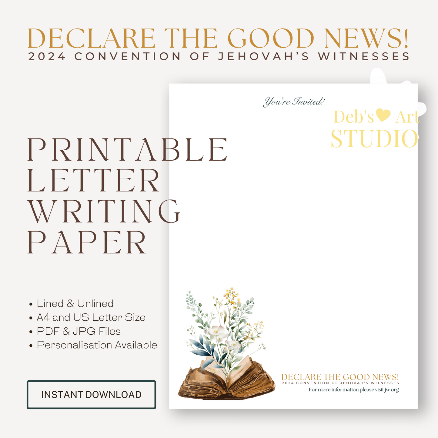 Good News 2024 Convention | JW Letter Writing | Bible & Green Flora