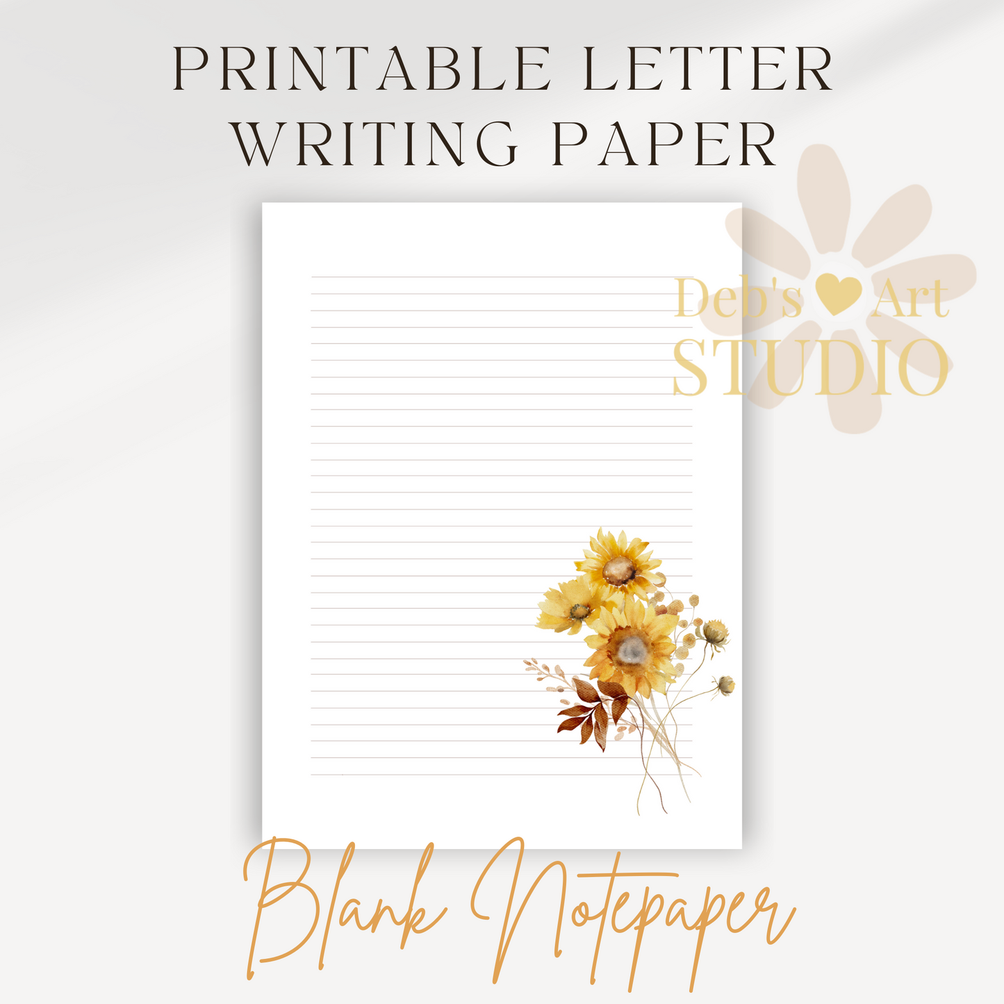 Letter Writing Paper | JW Printable | Letterheads | Sunflower Print