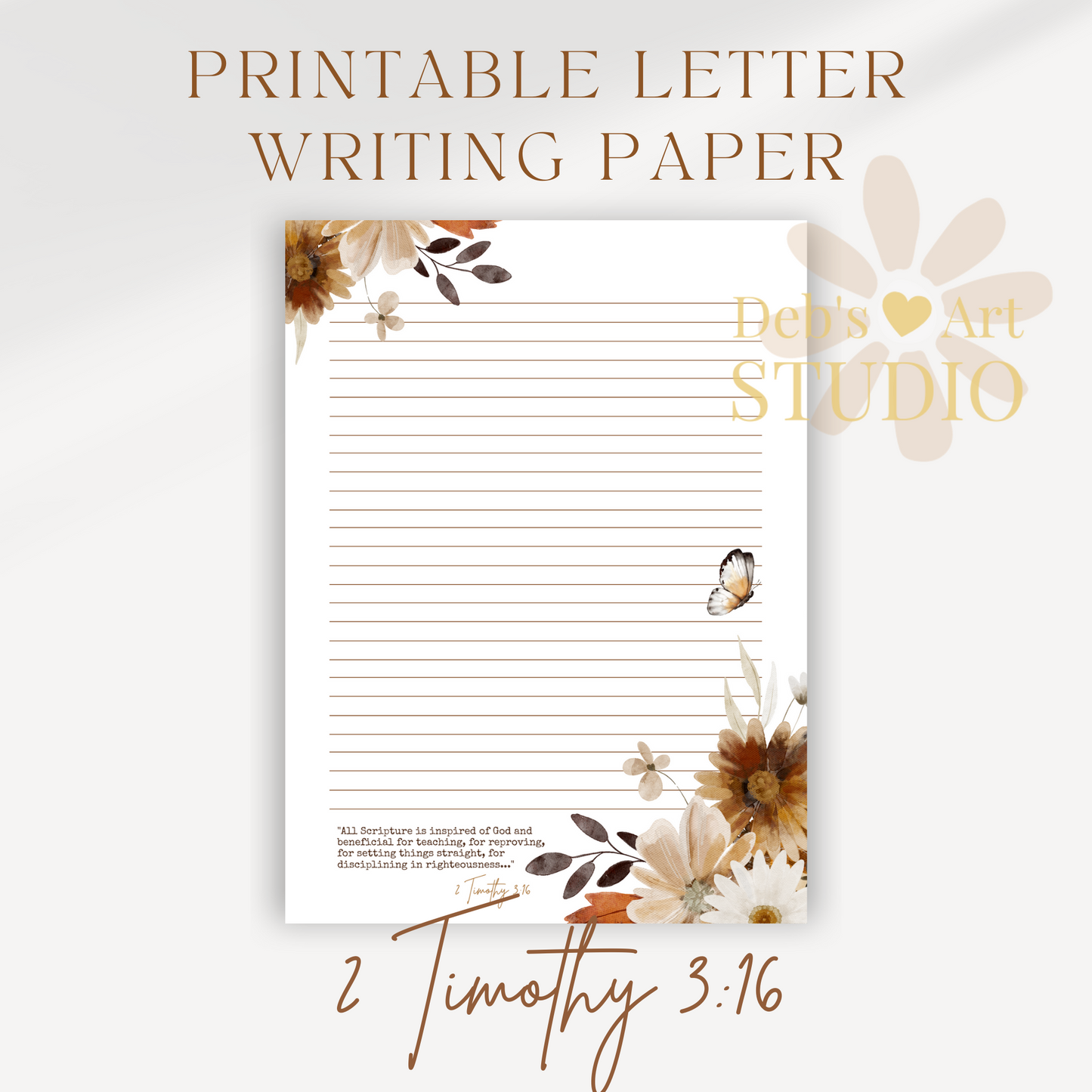 2 Timothy 3:16, JW Letter Writing Paper | JW Printable | Autumn Flowers