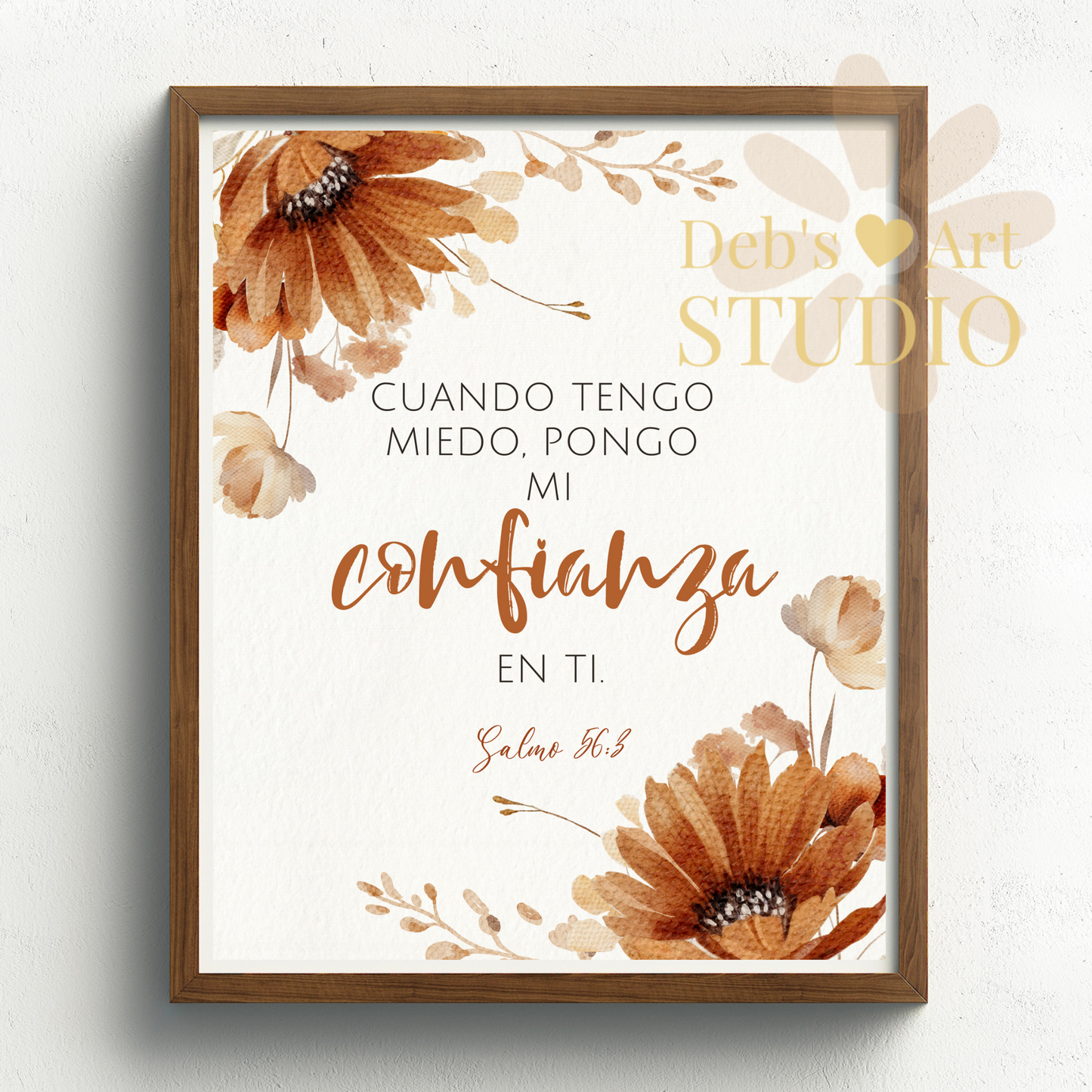 2024 JW Year Text - Spanish Wall Art | Salmo 56:3 | Autumn Flowers