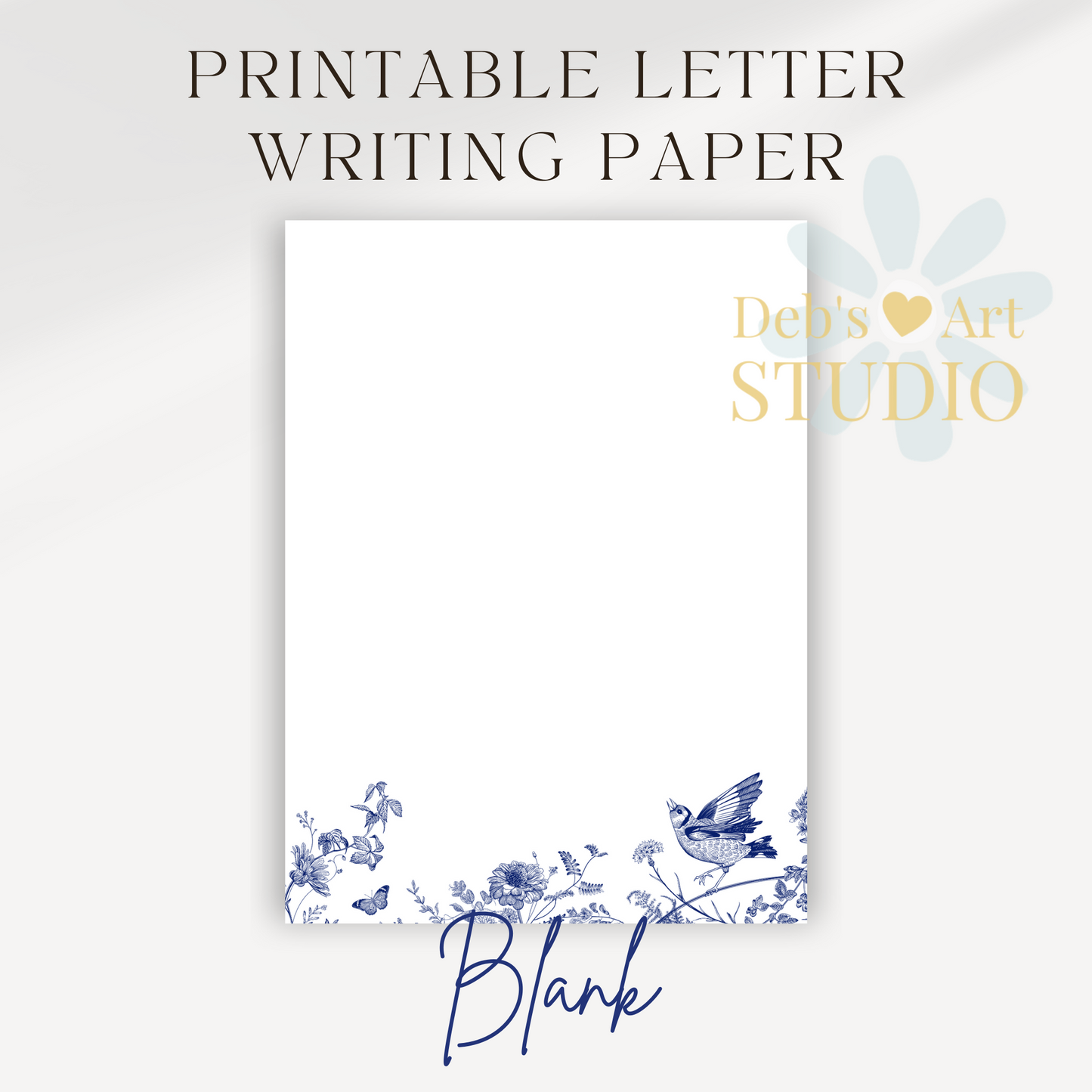 Letter Writing Paper | JW Printable | Letterheads | Blue Flowers