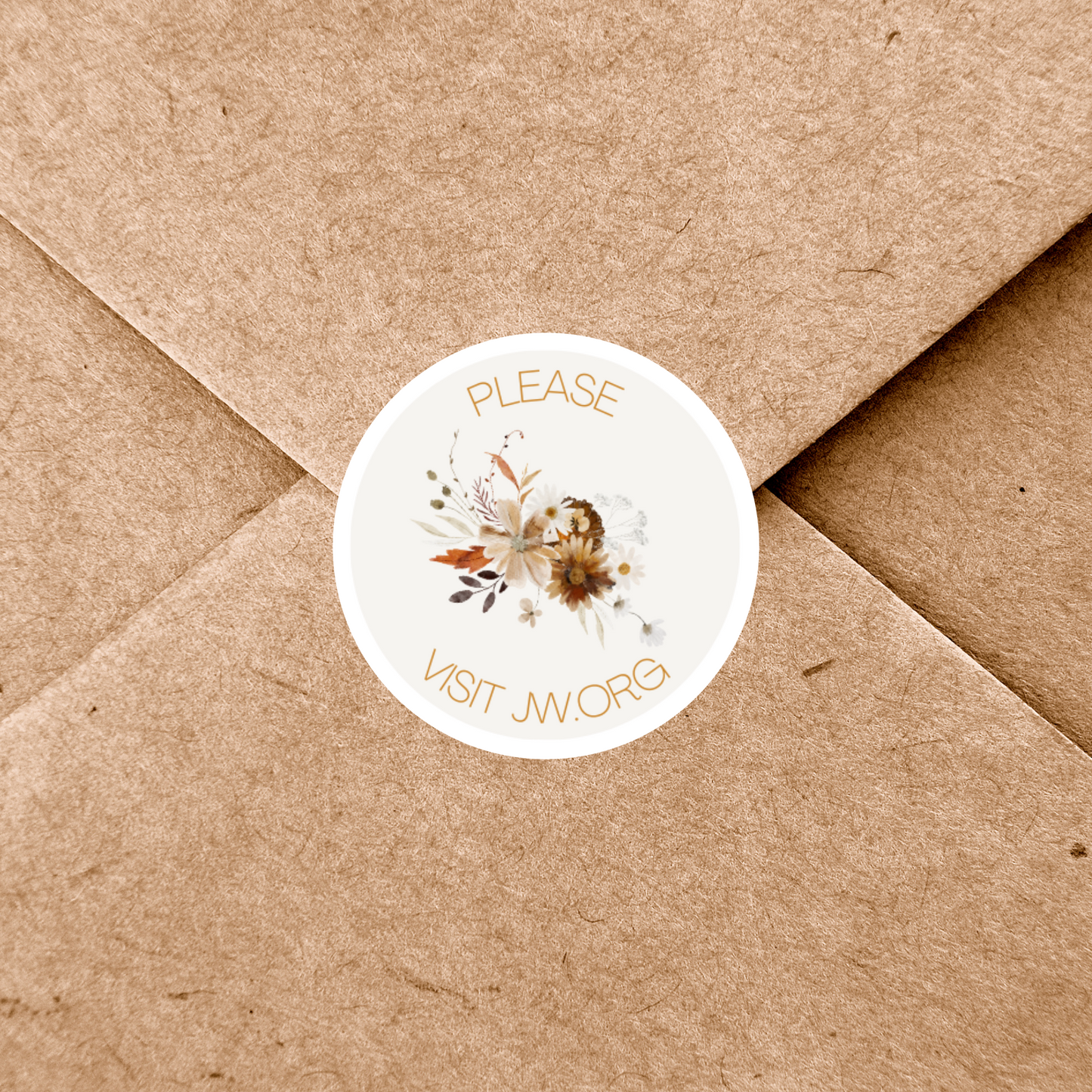 Please Visit jw.org, Envelope Stickers | Fall Boho Flowers