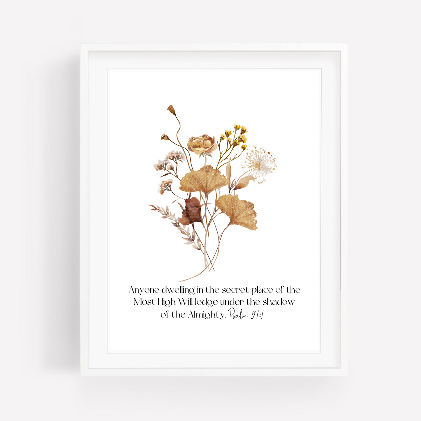 Psalm 91 Bible Verse Wall Art | Botanical Wall Art | Set of 3 Prints