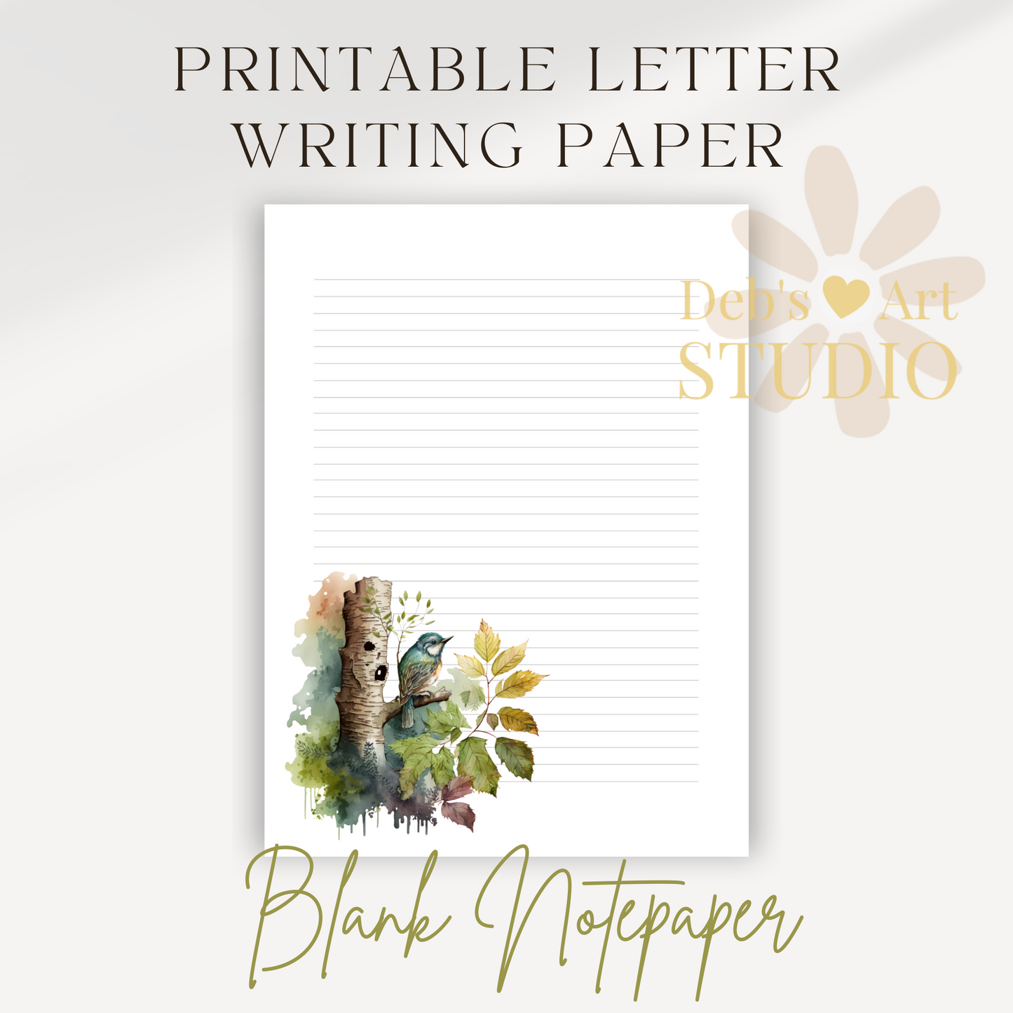 Letter Writing Paper | JW Printable | Letterheads | Forest Birds