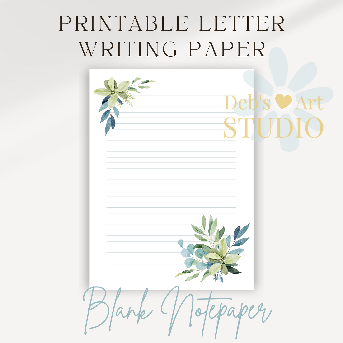 Printable Letter | Eucalyptus Bouquet | Letter Writing Notepaper